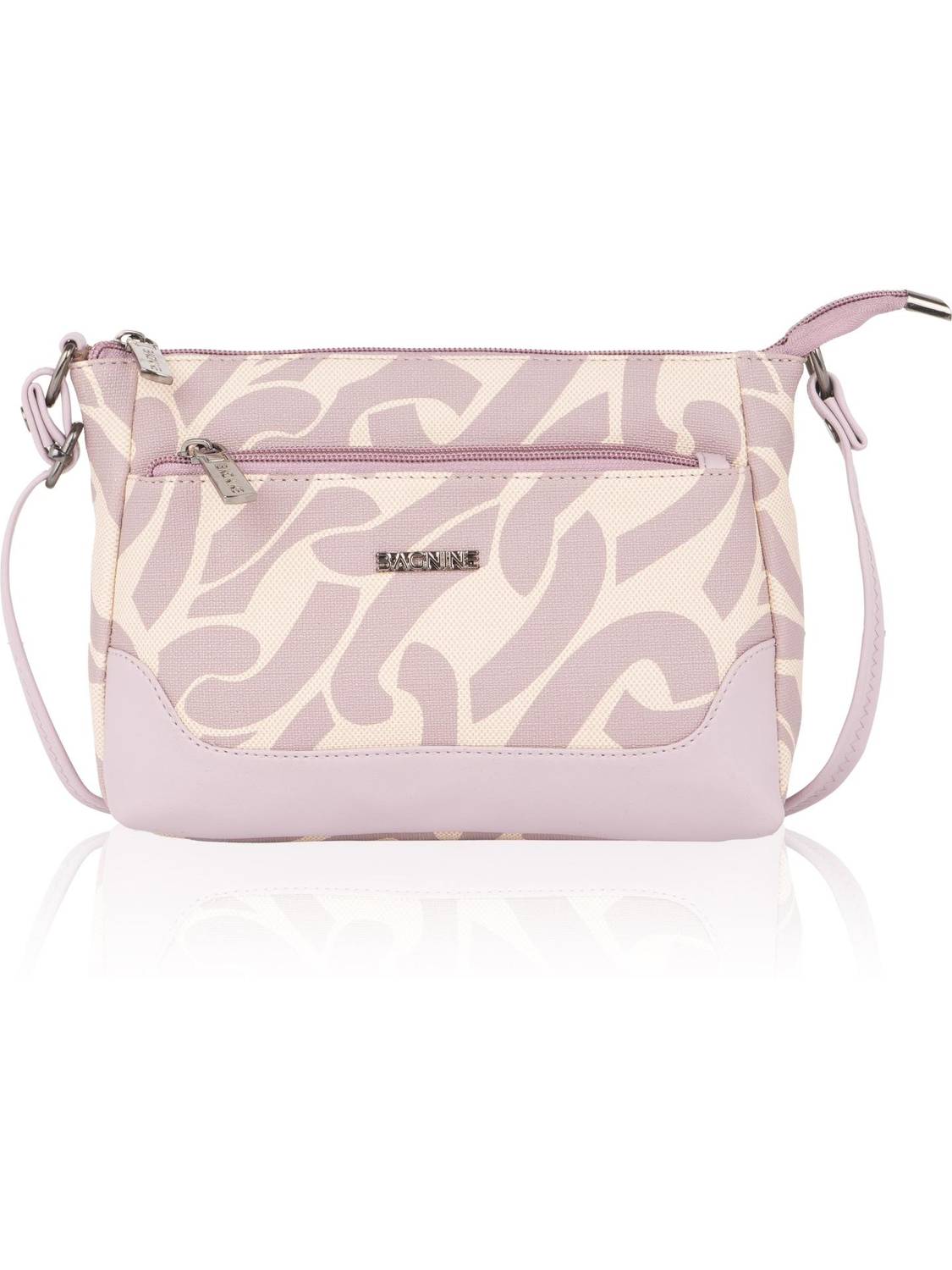 Bagnine Pink Sling Bag Compact Zipper Crossbody Purse | Adjustable Strap | Dual Zip Compartments