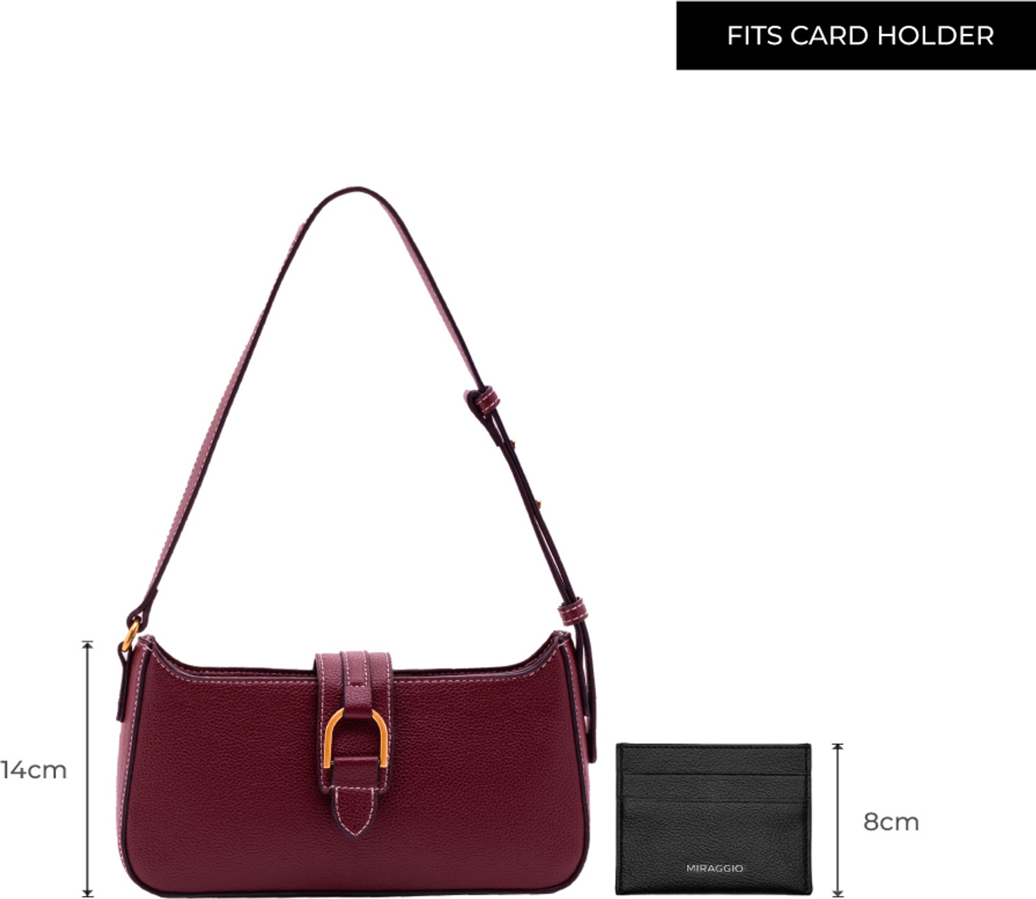 Image of Miraggio Maroon Shoulder Bag Maddie Shoulder Bag