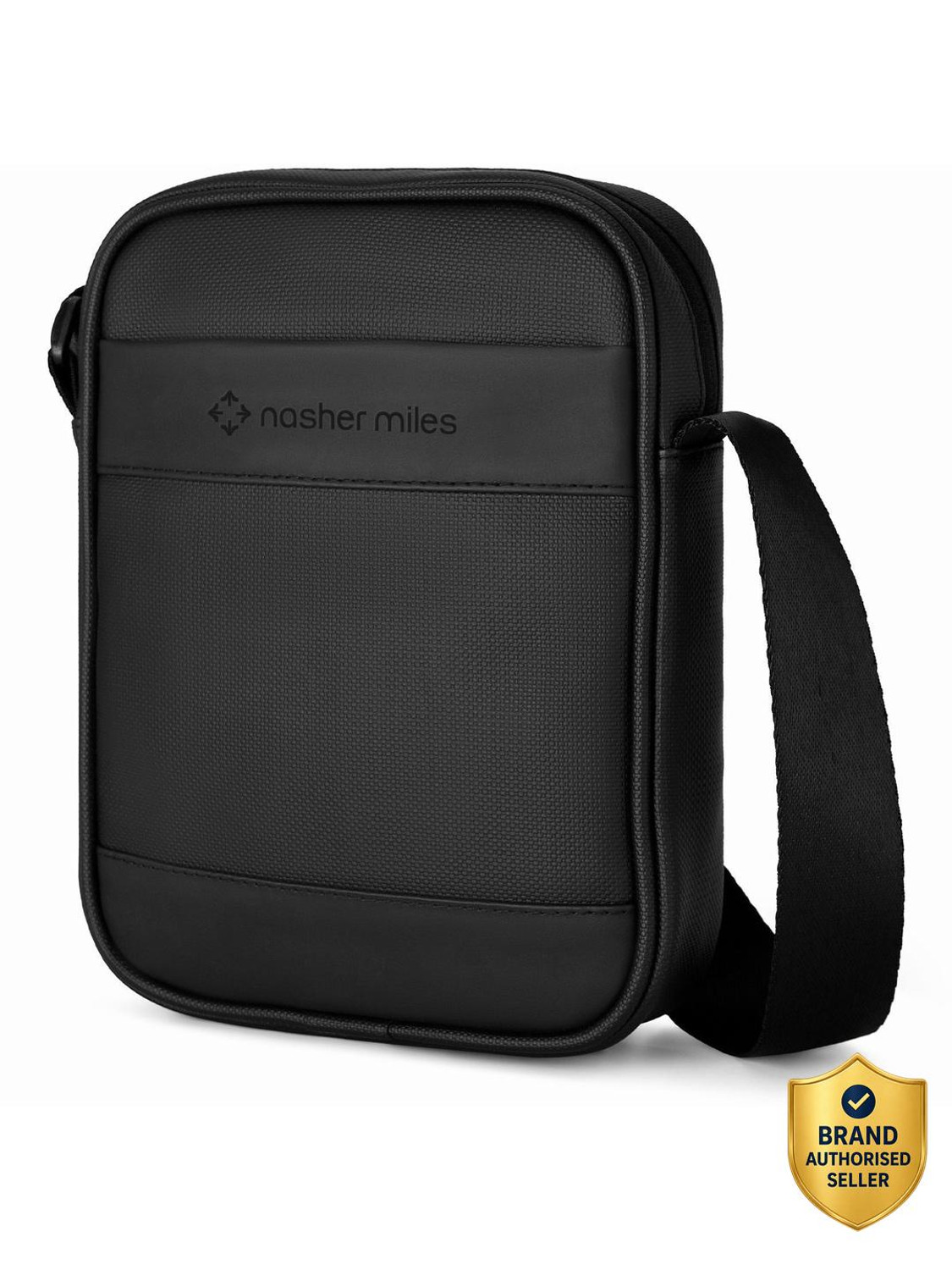 Image of NASHER MILES Black Sling Bag Sinsa Sling Bag | PU Crossbody One Shoulder Unisex Travel Office College Bag