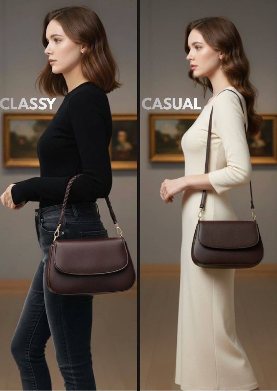 Image of BLVCK THREADZ Brown Sling Bag Classic Brown Sling Bag for Women