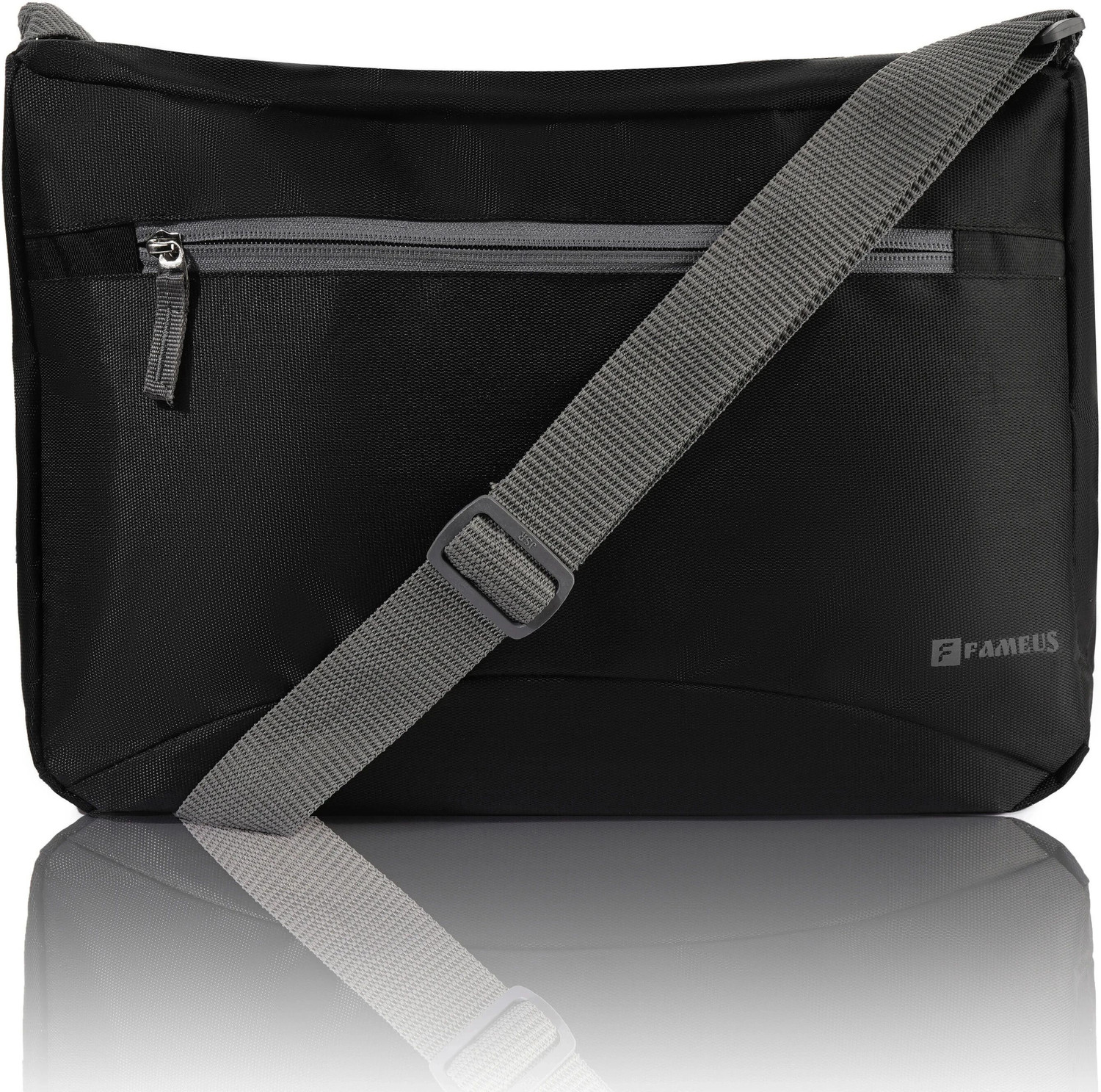 Image of FAMEUS Black Messenger Bag Stylish Light Weight Unisex Laptop Bag -Travel /Office /Business /College