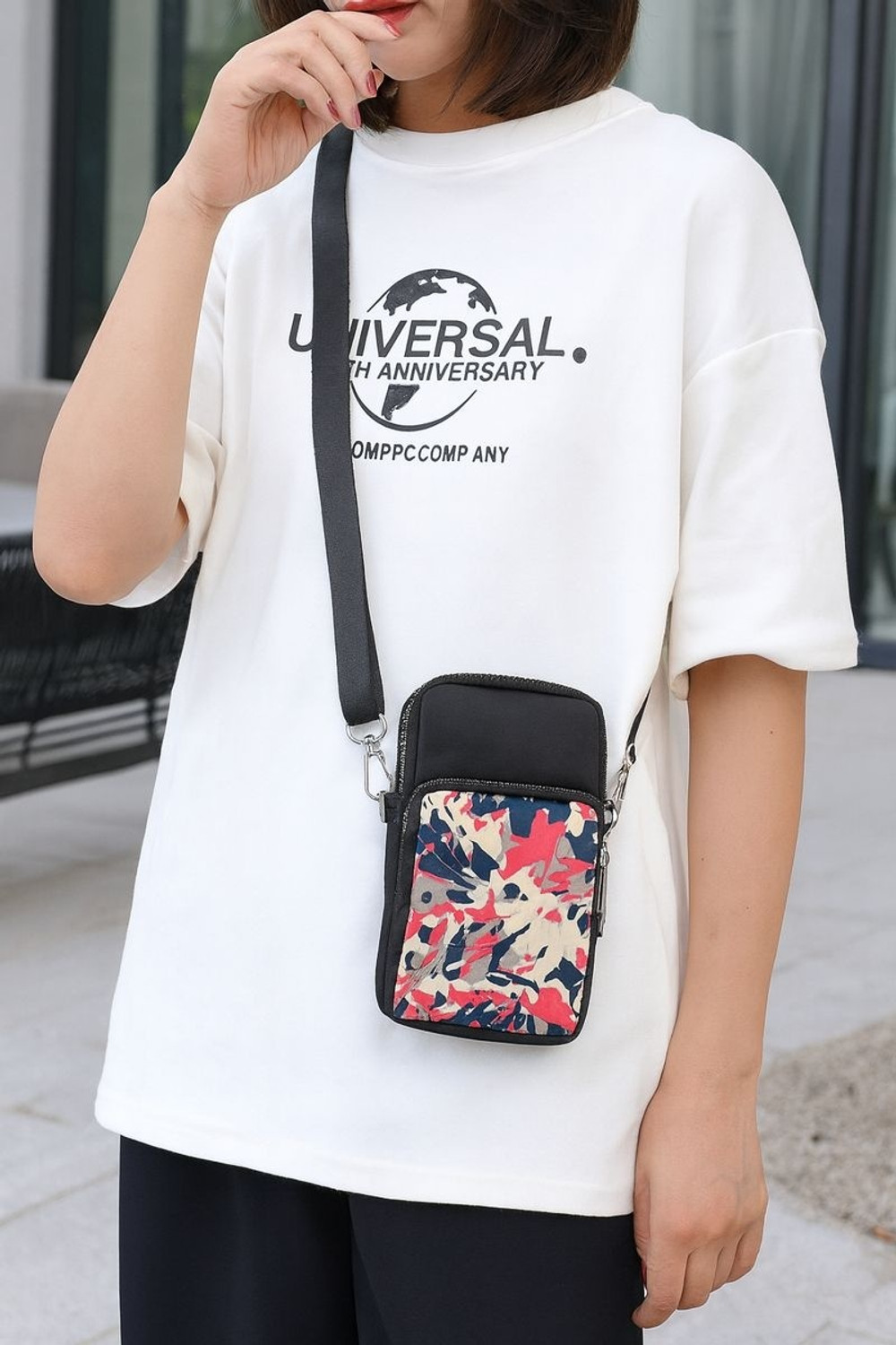 Image of valerie Multicolor Sling Bag Mobile Sling Bag - Small Crossbody Phone Bag with Dual Zip & Shoulder Strap