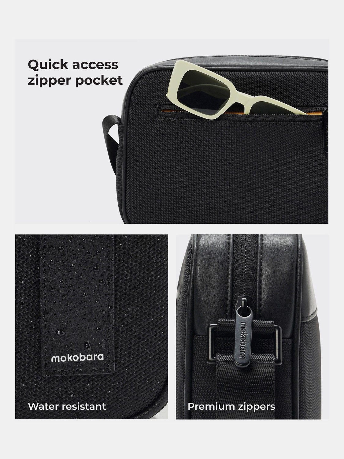 Image of Mokobara Black Men & Women Sling Bag The Friday