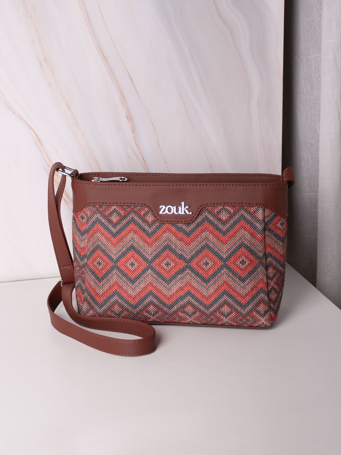 Image of ZOUK Multicolor Sling Bag Gwalior Weaves Harmony