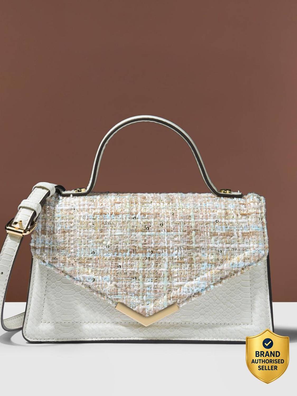 ACCESSORIZE LONDON Multicolor Sling Bag Women's Boucle Top Handle Sling Bag