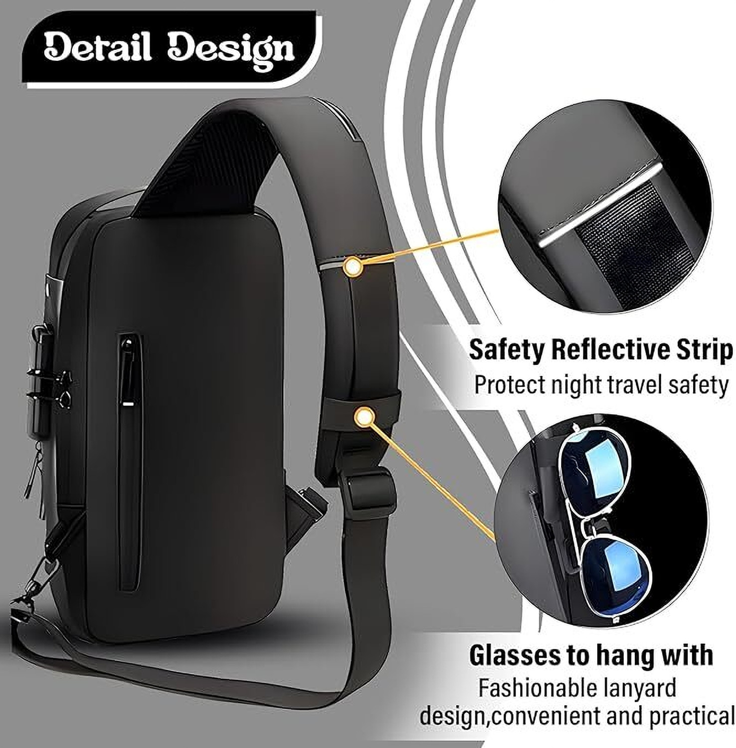 Image of LIFE INDIA 2025 Fashion Waterproof USB Men CrossBody Sling Bag Anti Theft Chest Shoulder 15 L Laptop Backpack