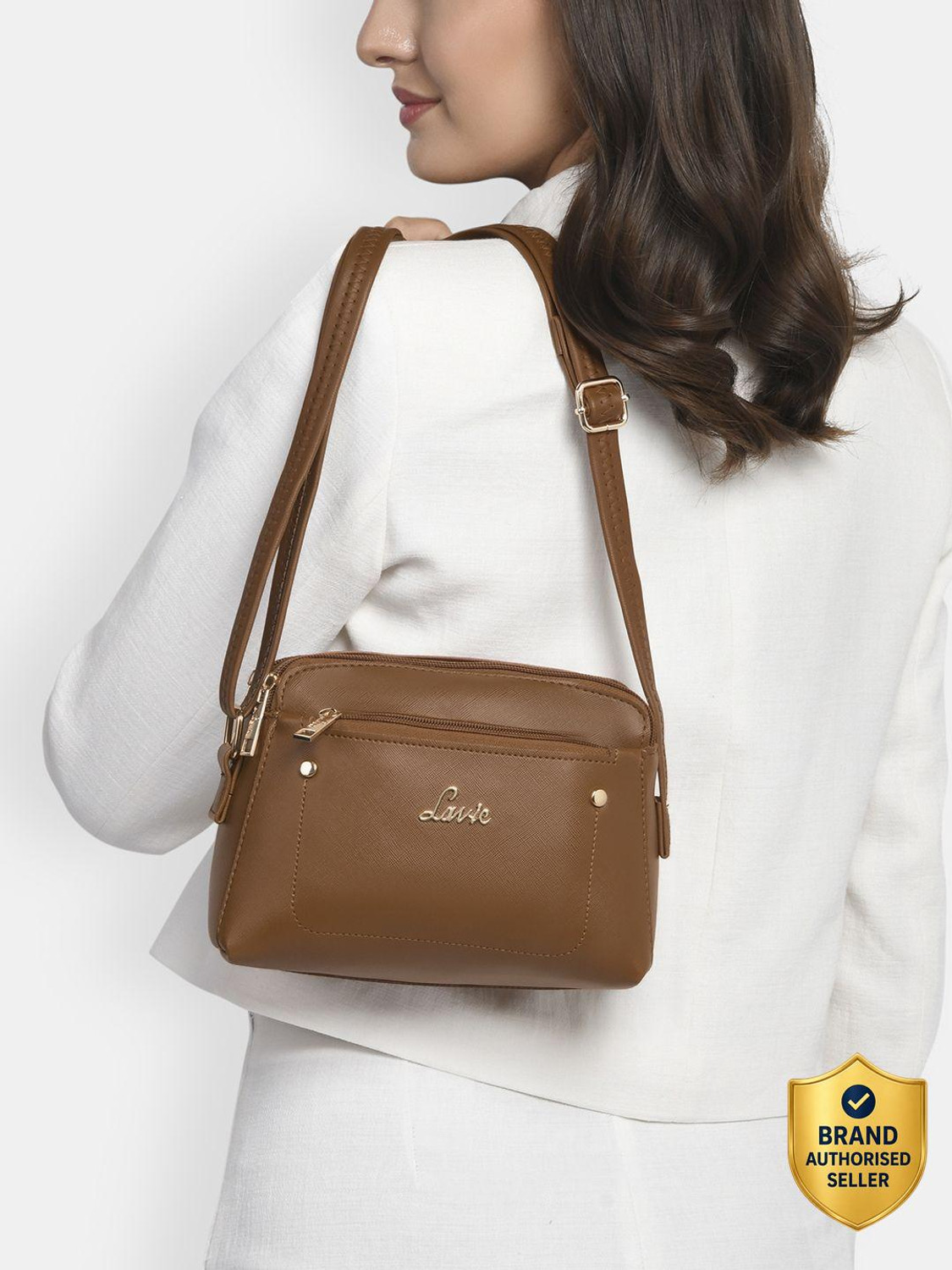 LAVIE Tan Sling Bag Stud Stacy 3C