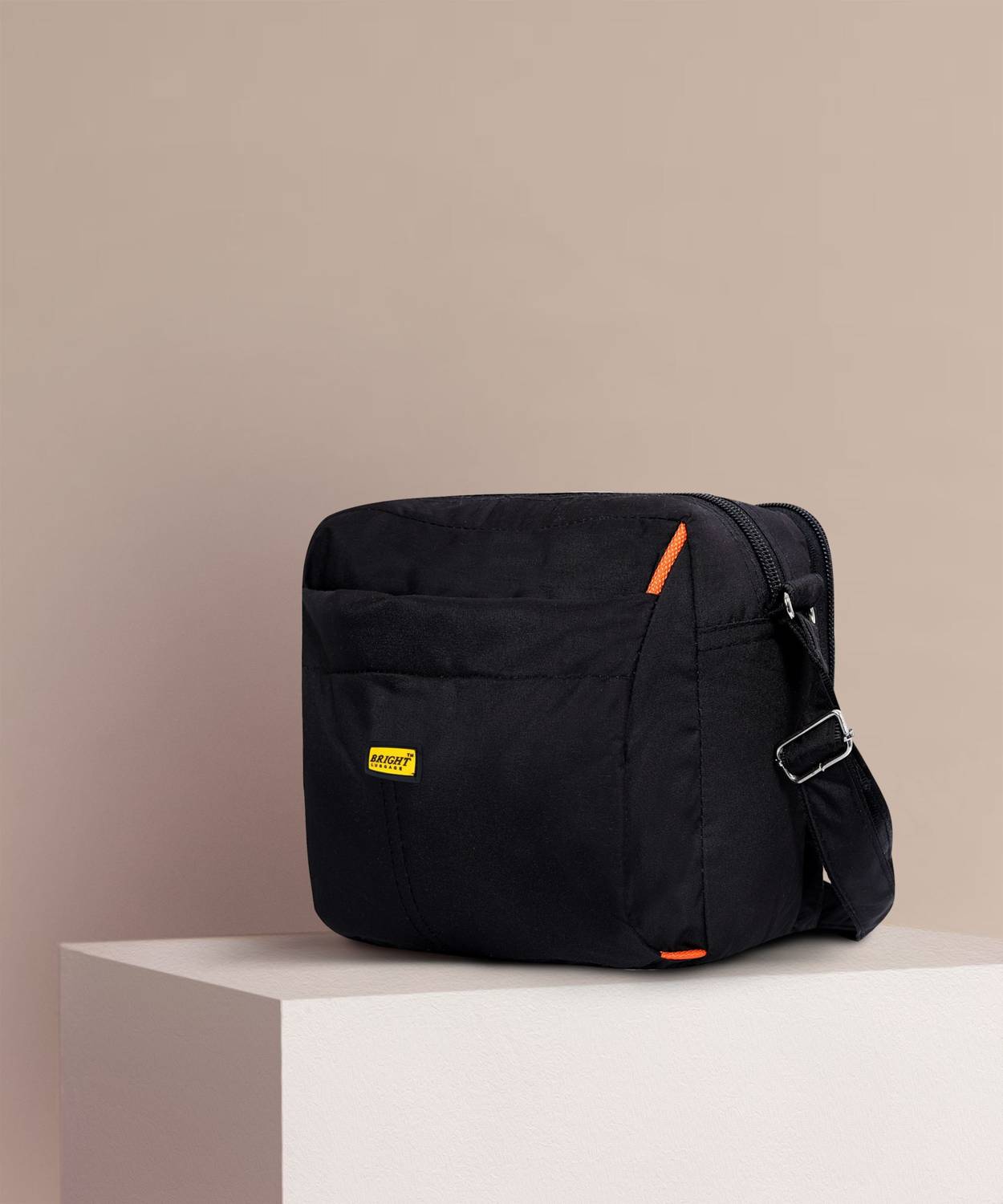 Bright Luggage Black Sling Bag Unisex Polyester Black Sling & Cross-Body Bag (BL53BLK)