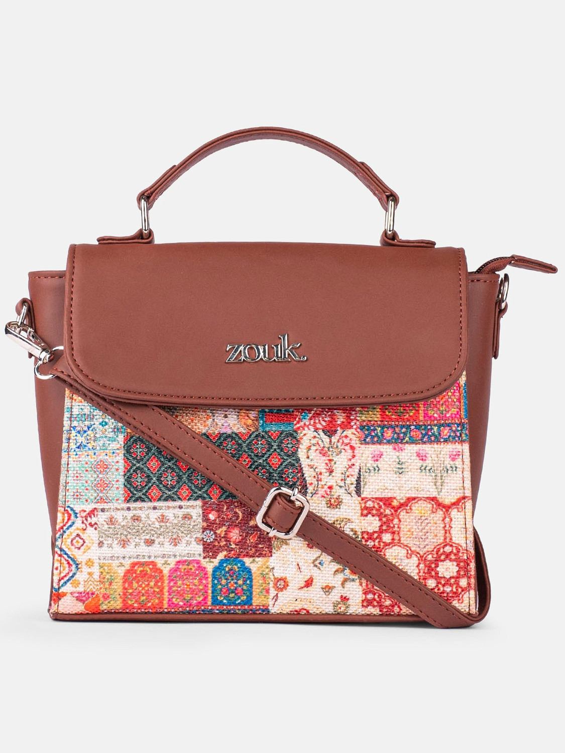 Image of ZOUK Multicolor Sling Bag Kutch Gamthi Statement Sling Bag