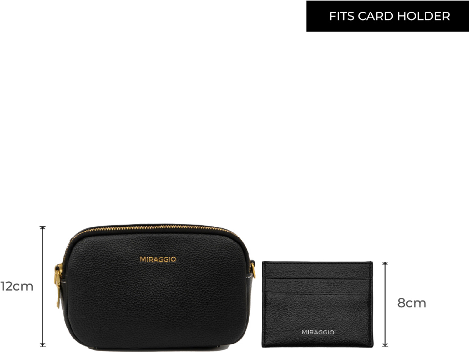 Image of Miraggio Black Sling Bag Beck Crossbody Bag