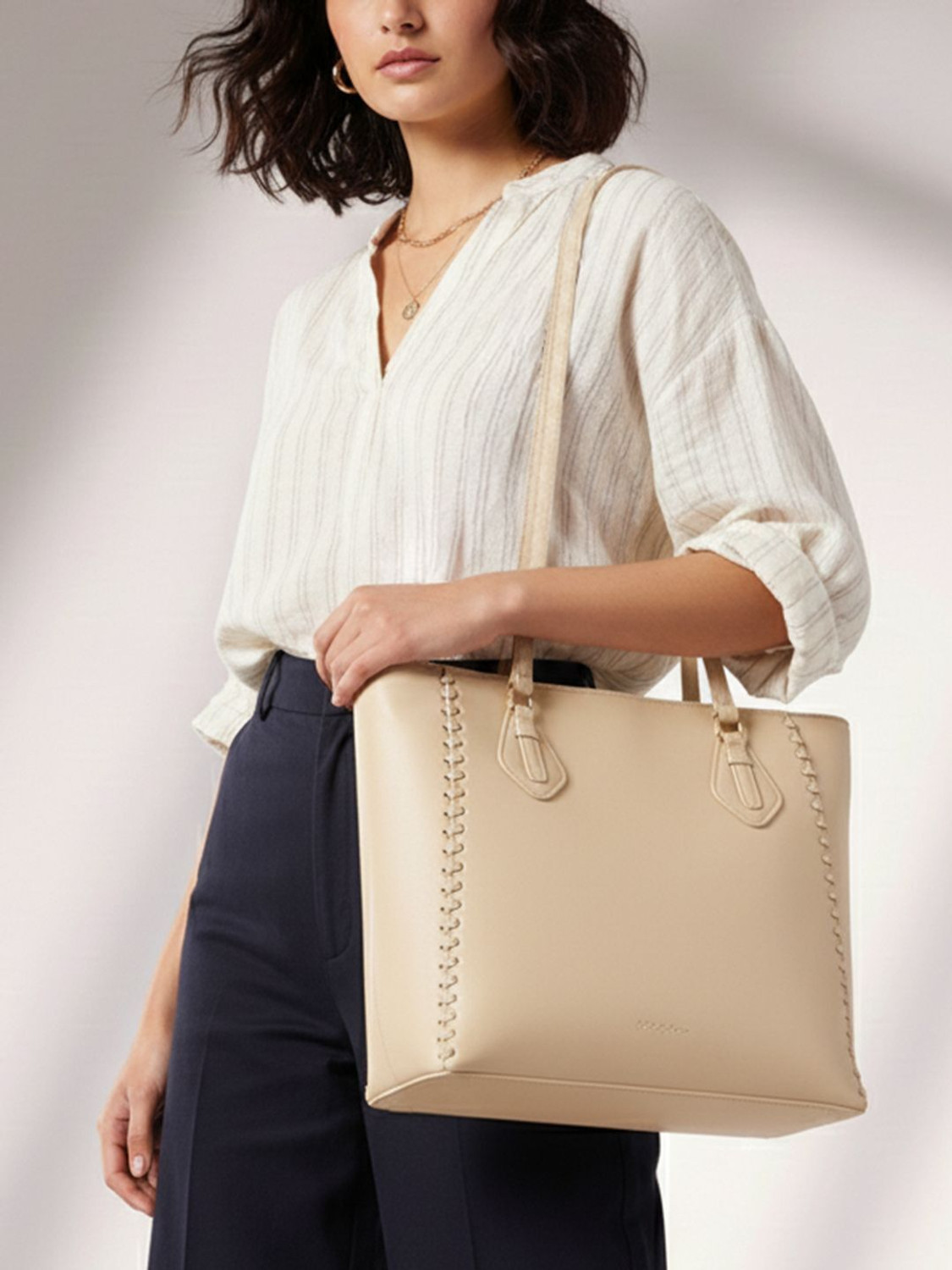 Image of Mast & Harbour Women Beige Shoulder Bag