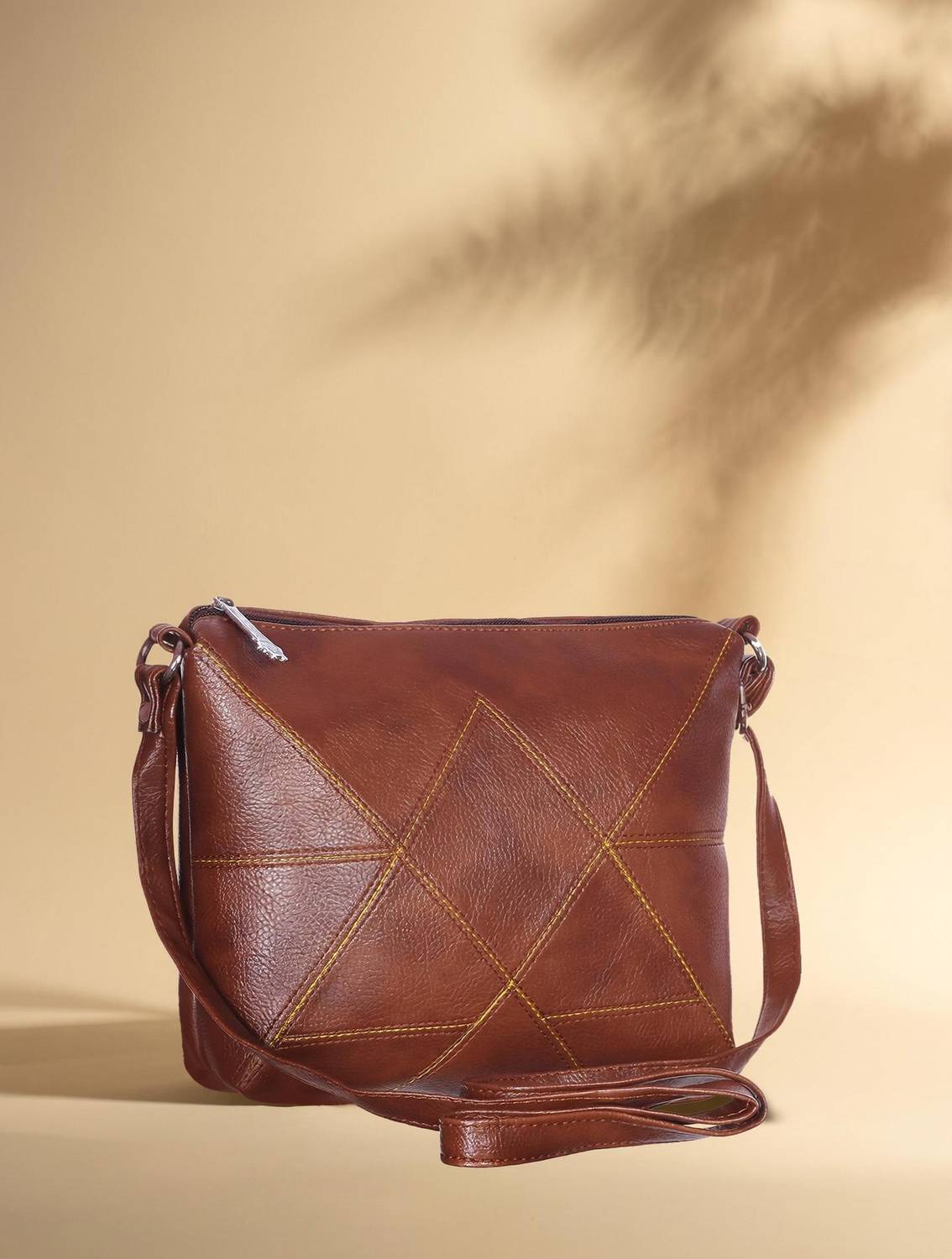 blubags Tan Sling Bag SB-01-American Stitch Sling Tan