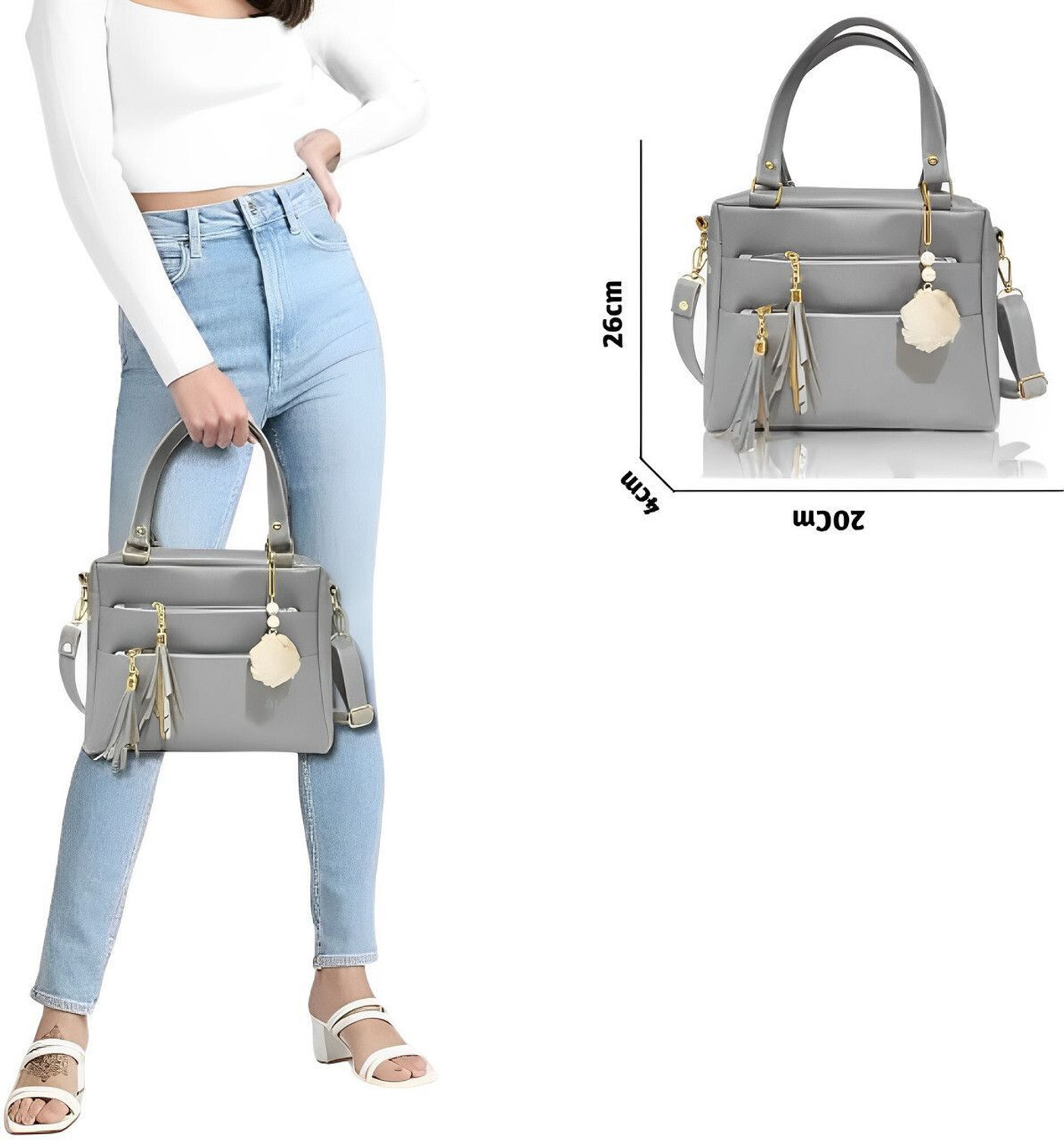 Image of Cleto Grey Messenger Bag ALR2 GY