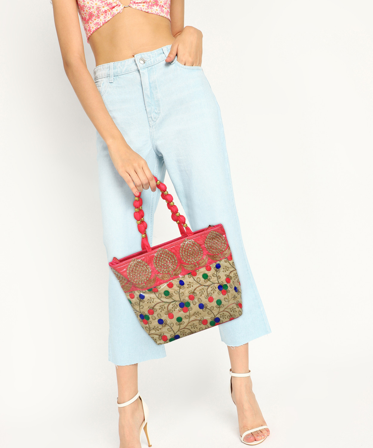 Image of KUBER INDUSTRIES Multicolor Sling Bag Women Stylish Handbag Fully Laminated (Traditional Design)