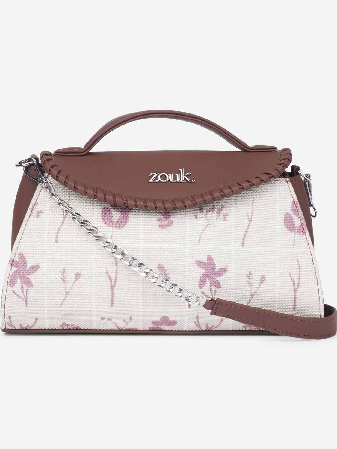 Image of ZOUK White Sling Bag Saisha Sling Bag - Auroville Amethyst