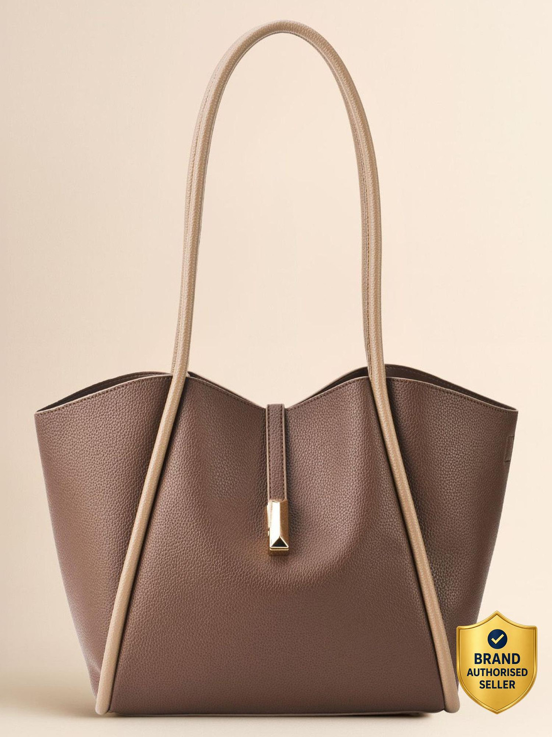 Image of LINO PERROS Brown Tote Avril Elegant Everyday bag