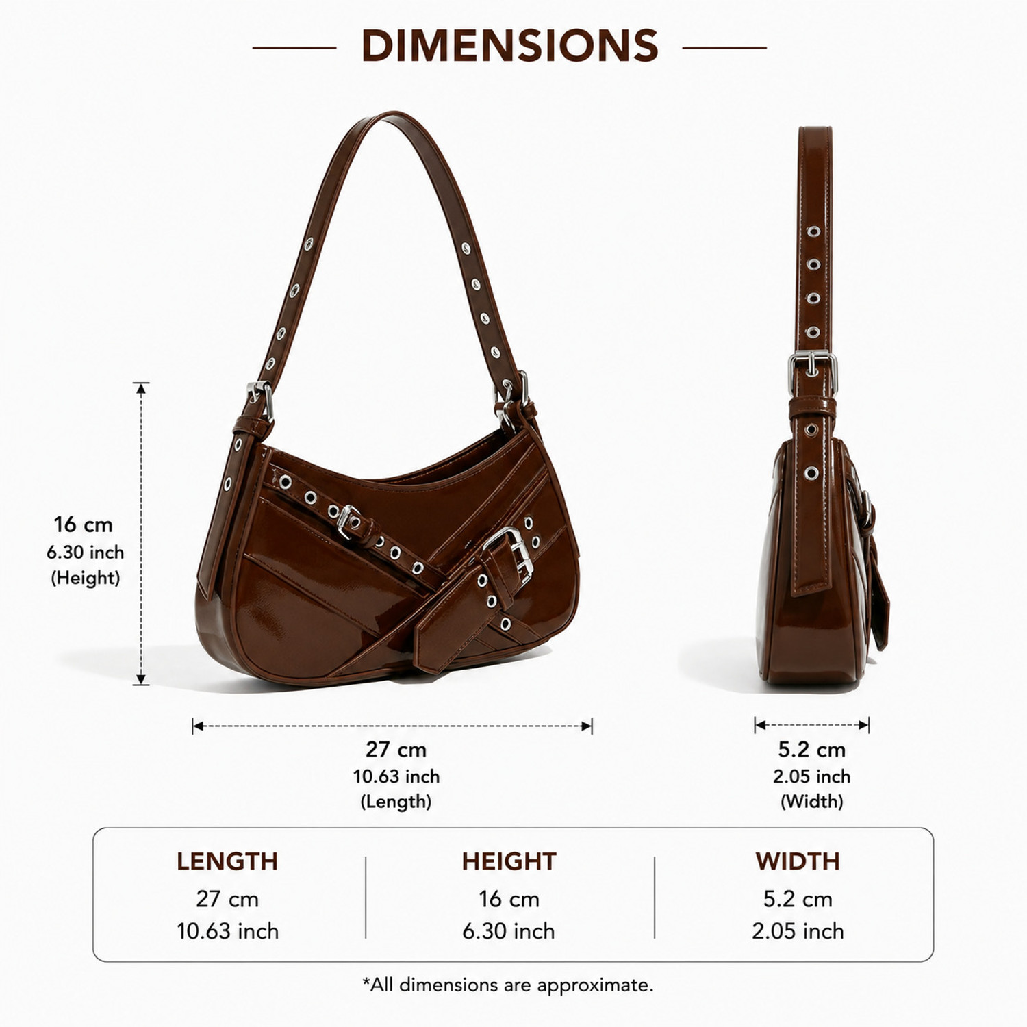 Image of LIZIQI Brown Sling Bag Elegant PU Leather Shoulder Bag - Stylish & Durable.
