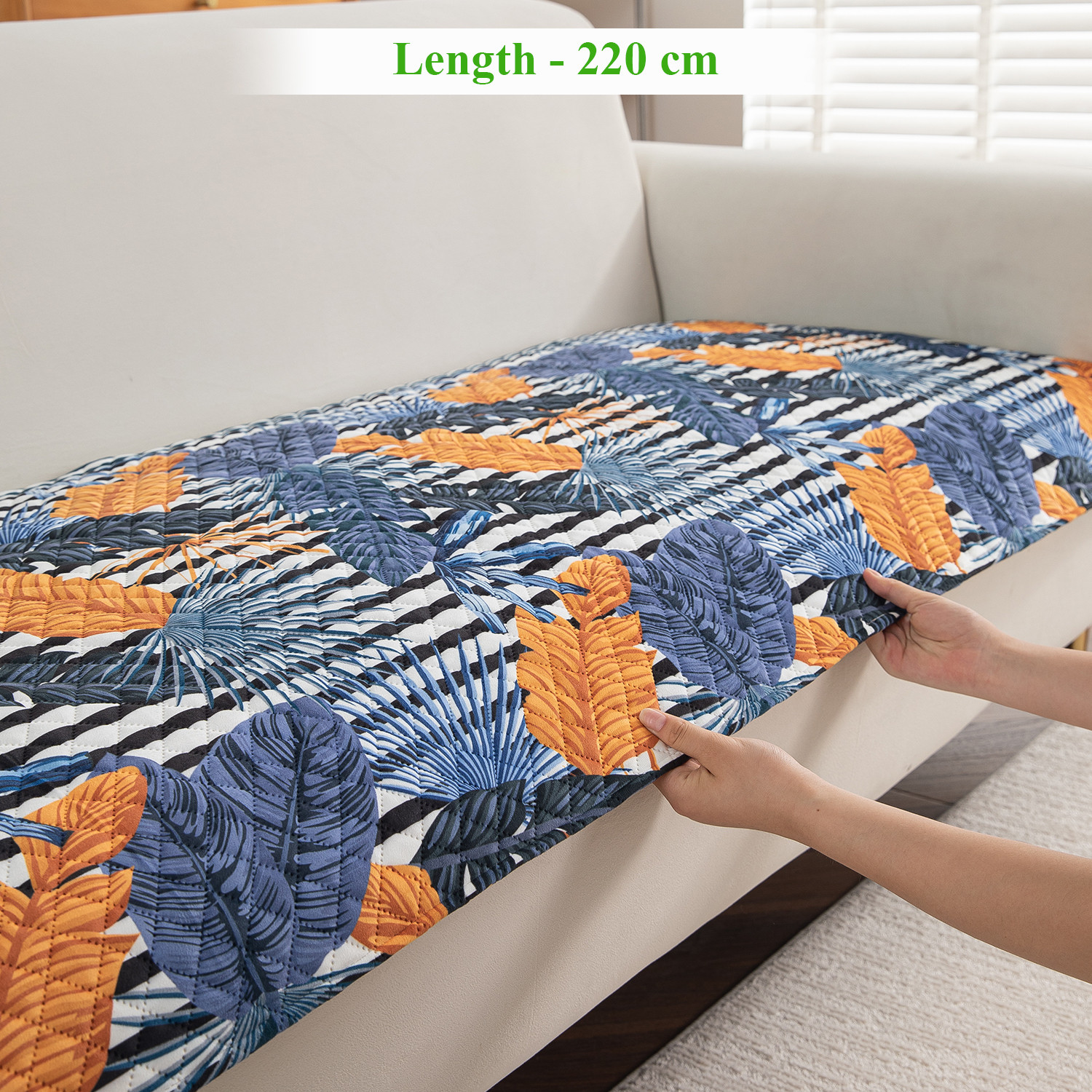 Image of HOKiPO Velvet 4 Seater Sofa Floral Cover
