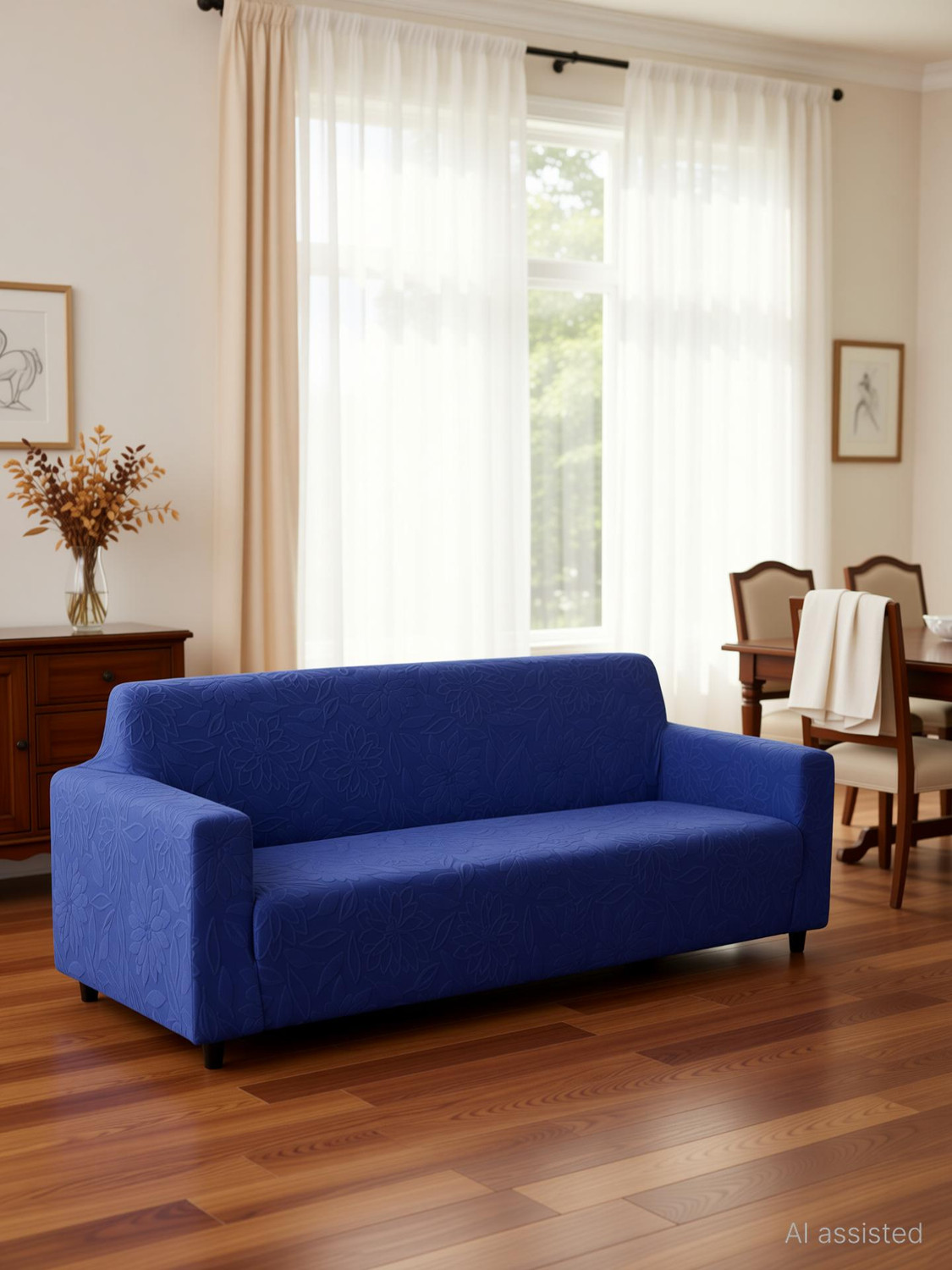 Image of Magical Jacquard 3+1+1 Seater Sofa Floral Cover