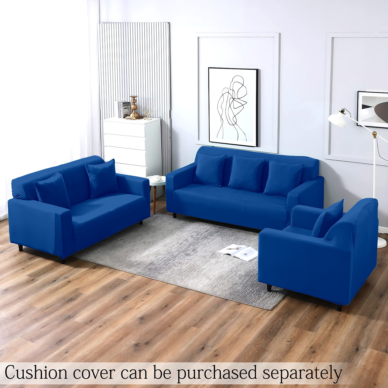 Image of Cortina Polyester 3 Seater Sofa Plain Cover
