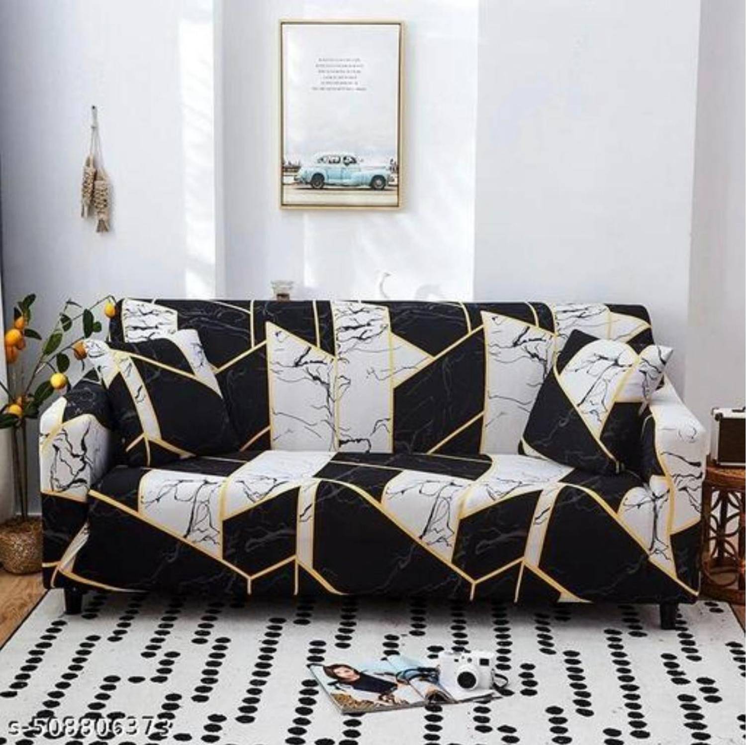 Winsano Polyester 3 Seater Sofa Cover - Image 1