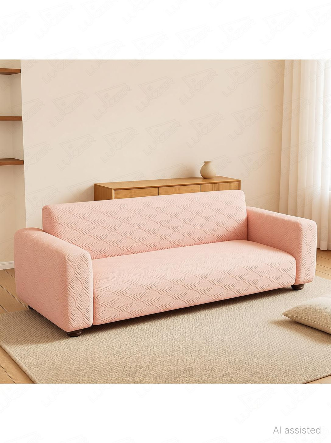 Image of LUKZER Jacquard 1 Seater Sofa Abstract Cover