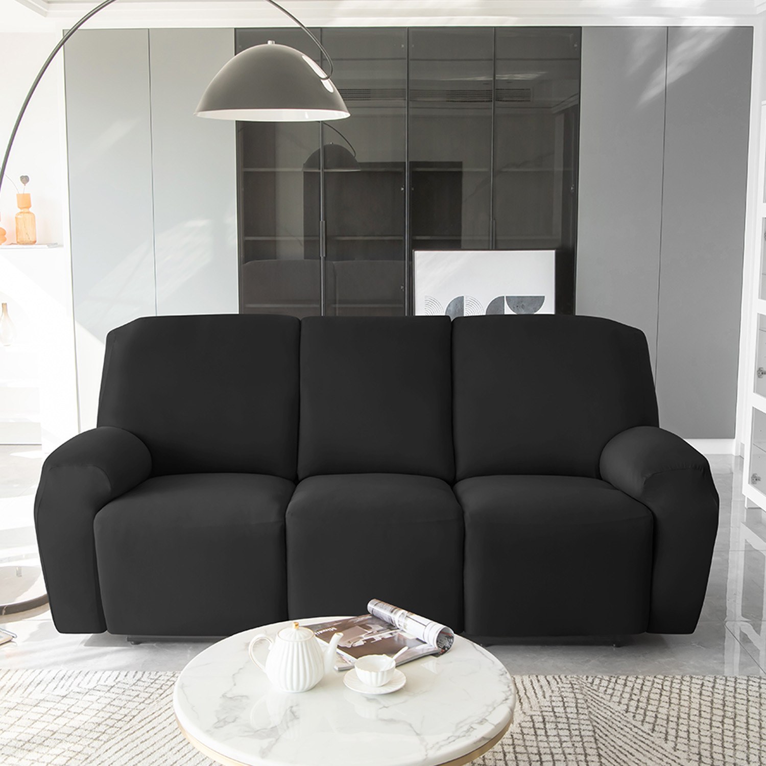 Image of HOKiPO Polyester 3 Seater Sofa Plain Cover
