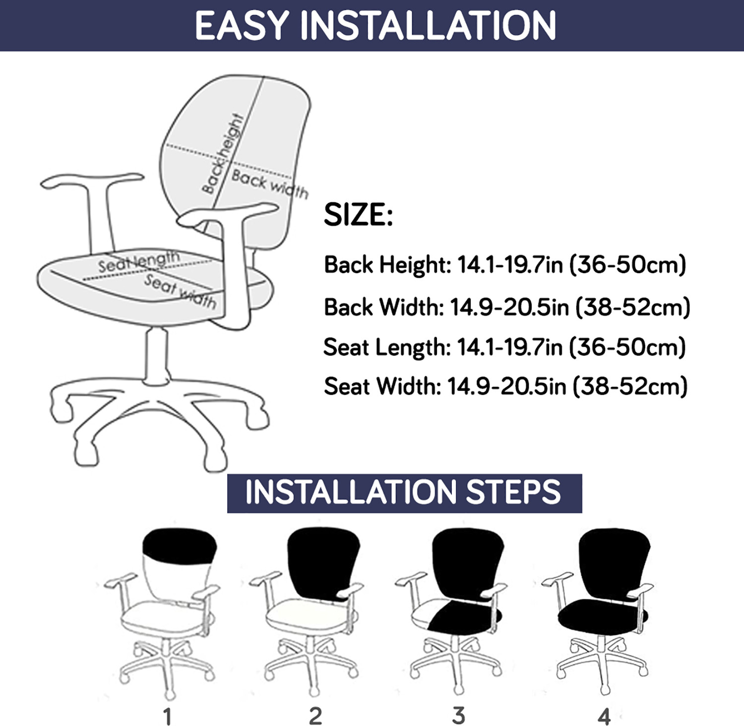 Image of HOKiPO Polyester 1 Seater Chair Plain Cover