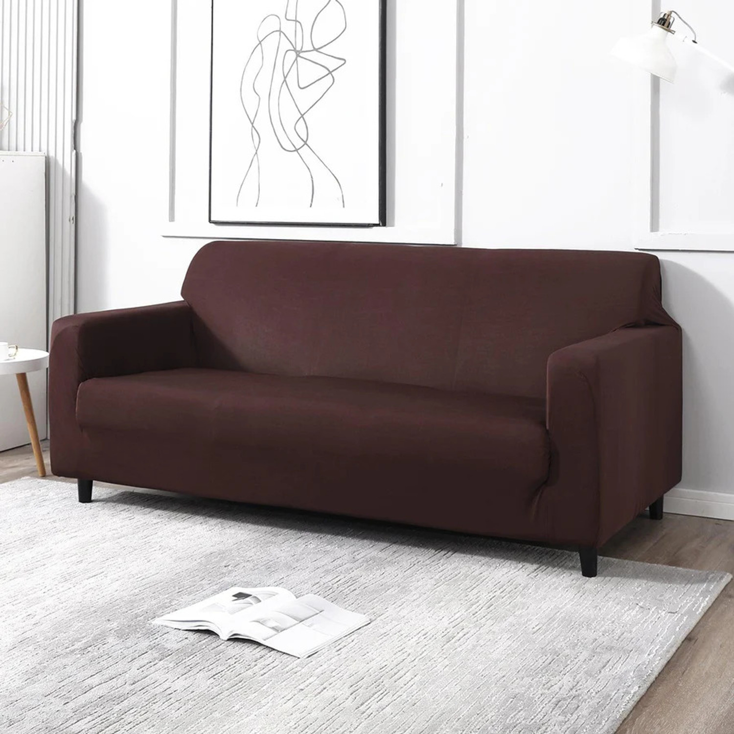 Image of HK ENTERPRISES Polycotton 3 Seater Sofa Plain Cover