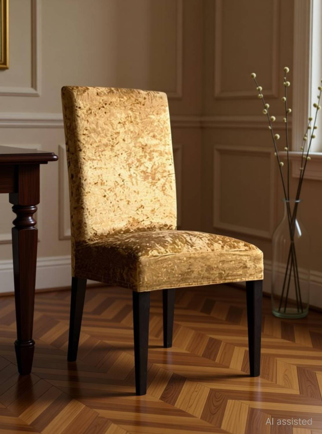 Aranaya Decore Velvet 1 Seater Chair Plain Cover