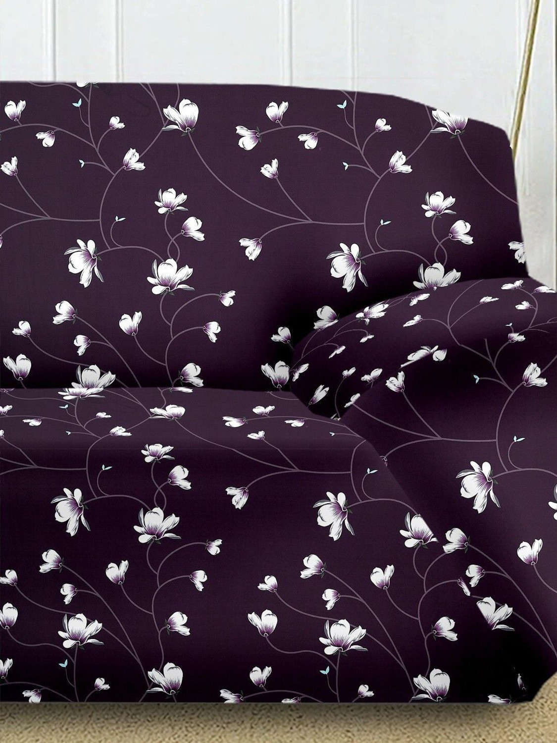 Image of Cortina Polyester 1 Seater Sofa Striped Cover