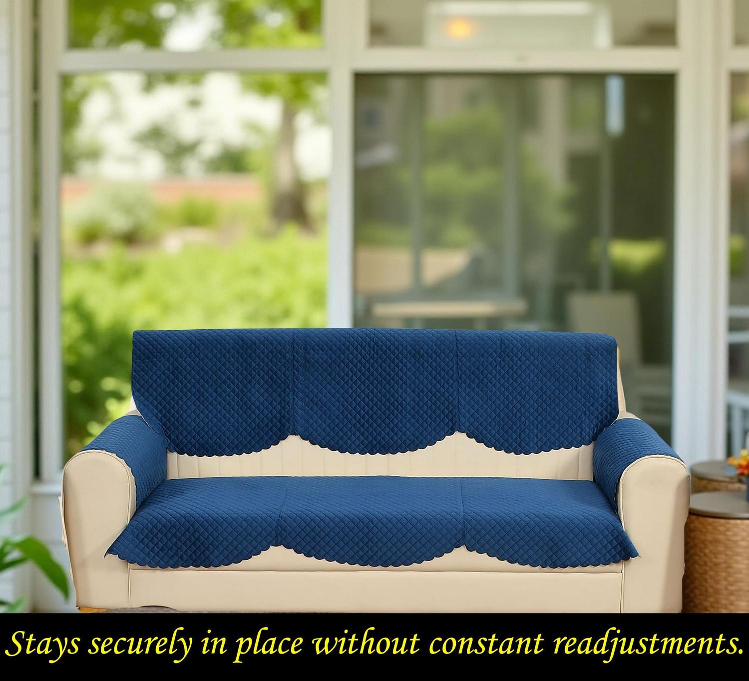 Image of Home Stylish Velvet 3 Seater Sofa Geometric Cover
