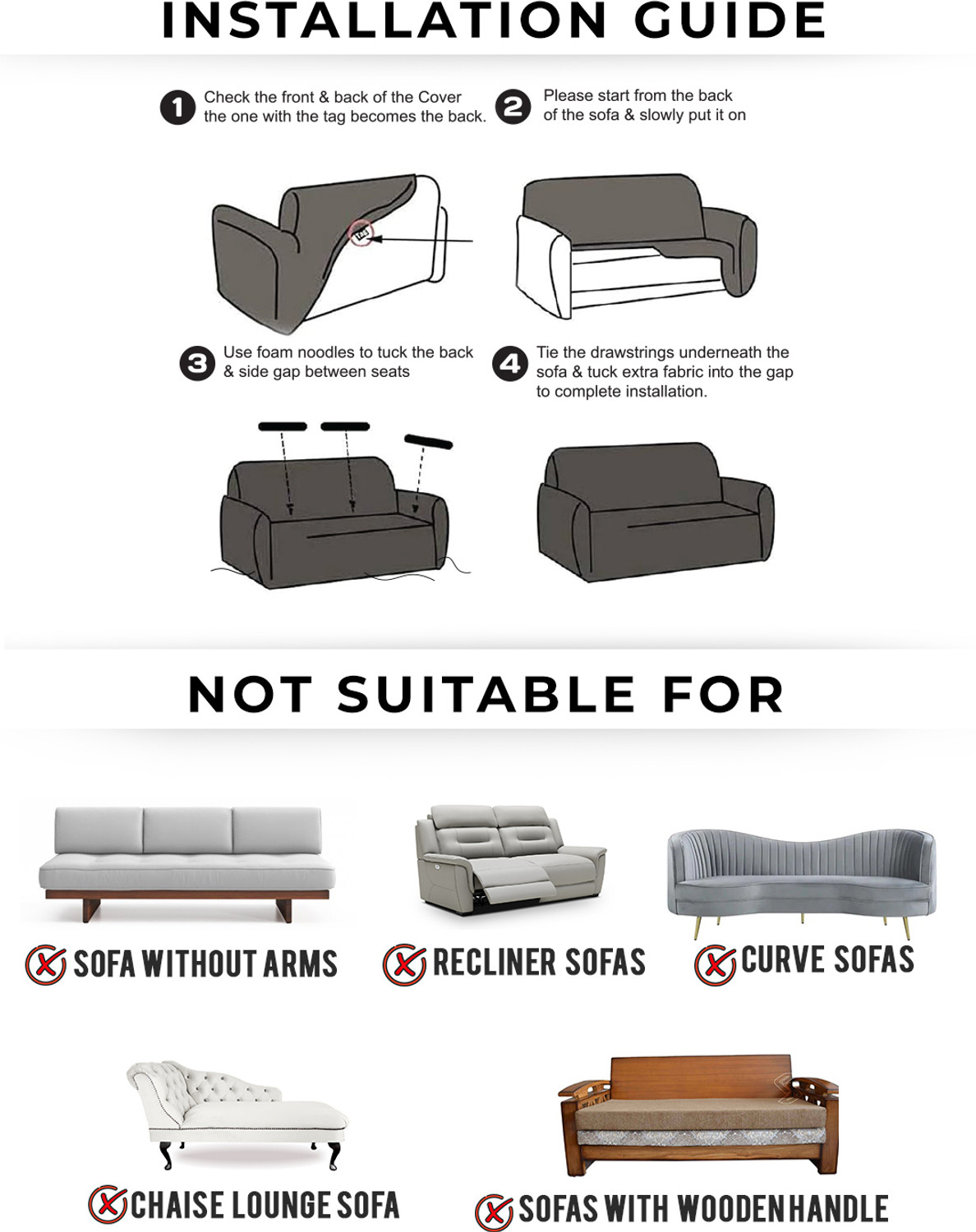 Image of Story@home Polyester 3 Seater Sofa Abstract Cover