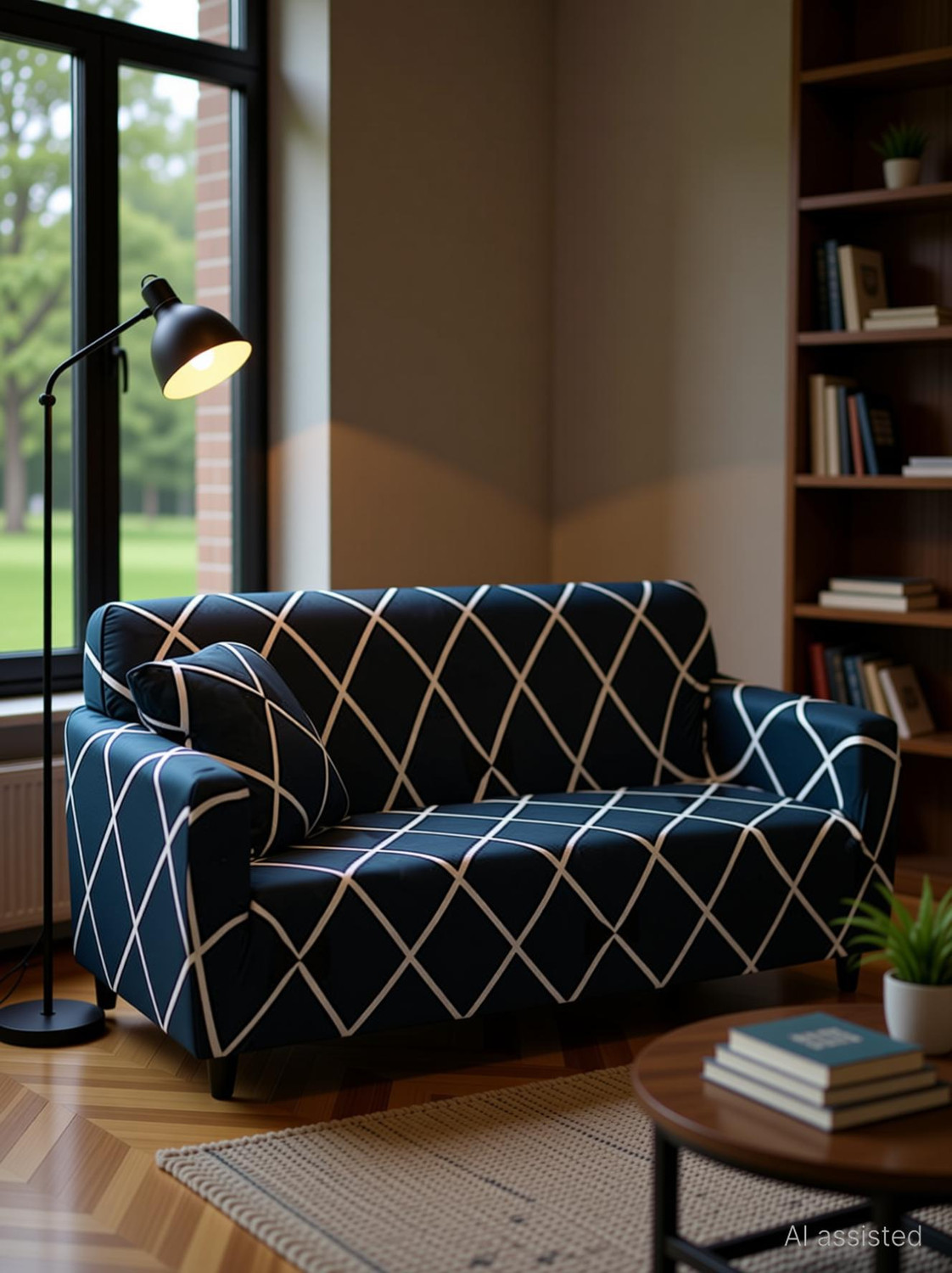 Image of HOUSE OF QUIRK Polyester 4 Seater Sofa Plain Cover