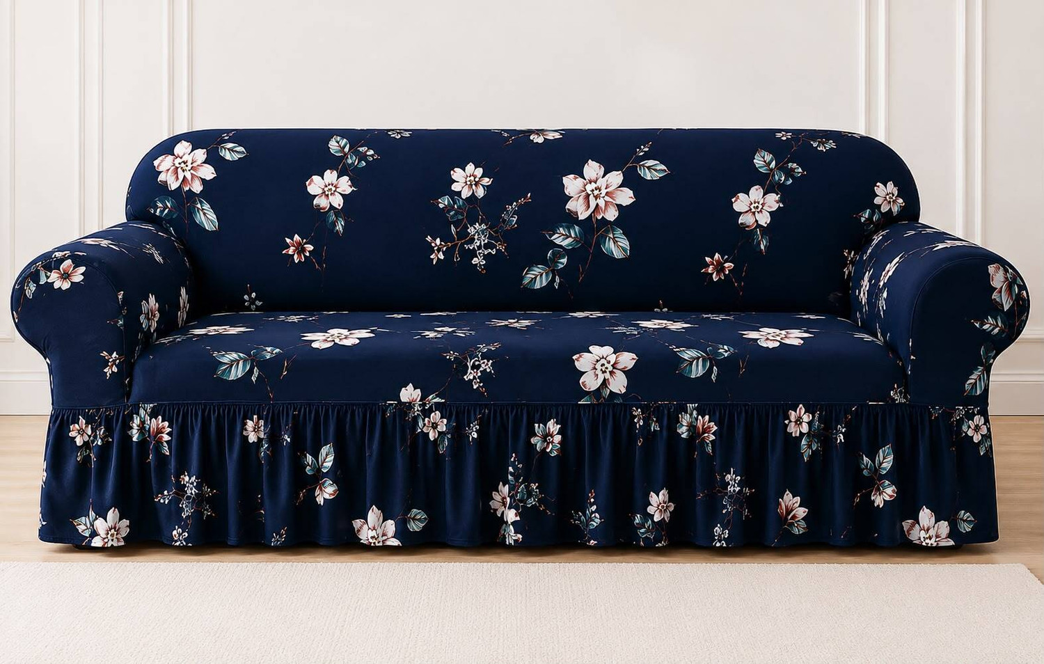 Image of Tetra Polyester 3+1+1 Seater Sofa Floral Cover