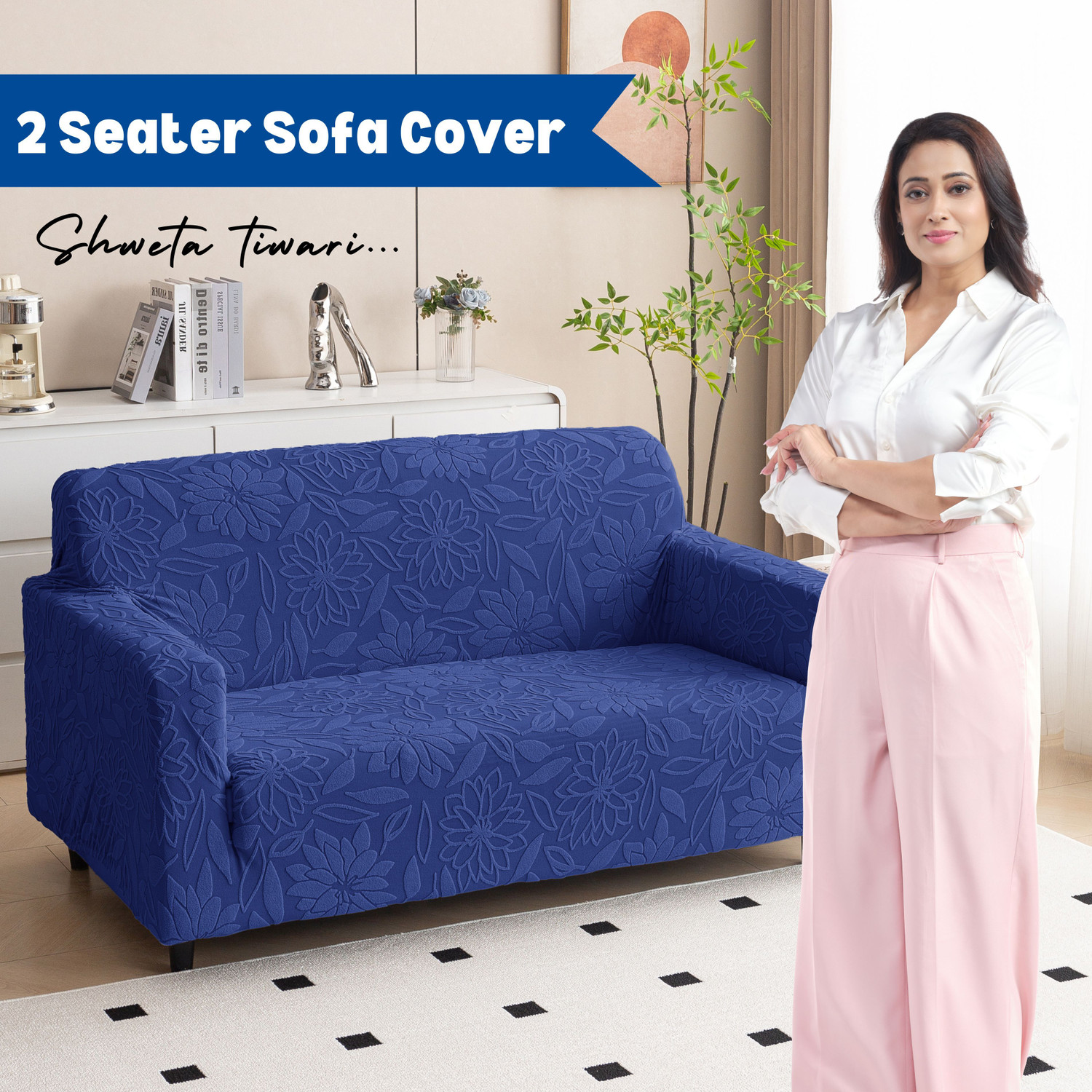 Image of Magical Jacquard 2 Seater Sofa Floral Cover