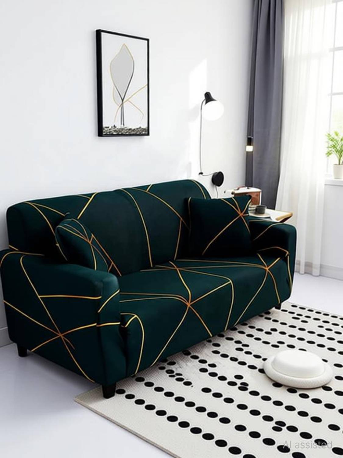 KriShyam 3 Seater Polyester Sofa - Image 1