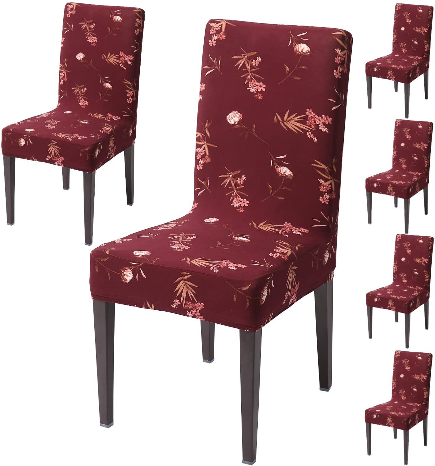 Image of HOKiPO Polyester 6 Seater Chair Floral Cover