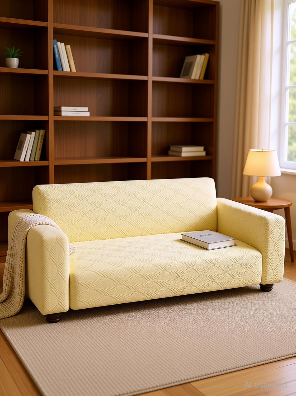 Image of LUKZER Jacquard 2 Seater Sofa Abstract Cover