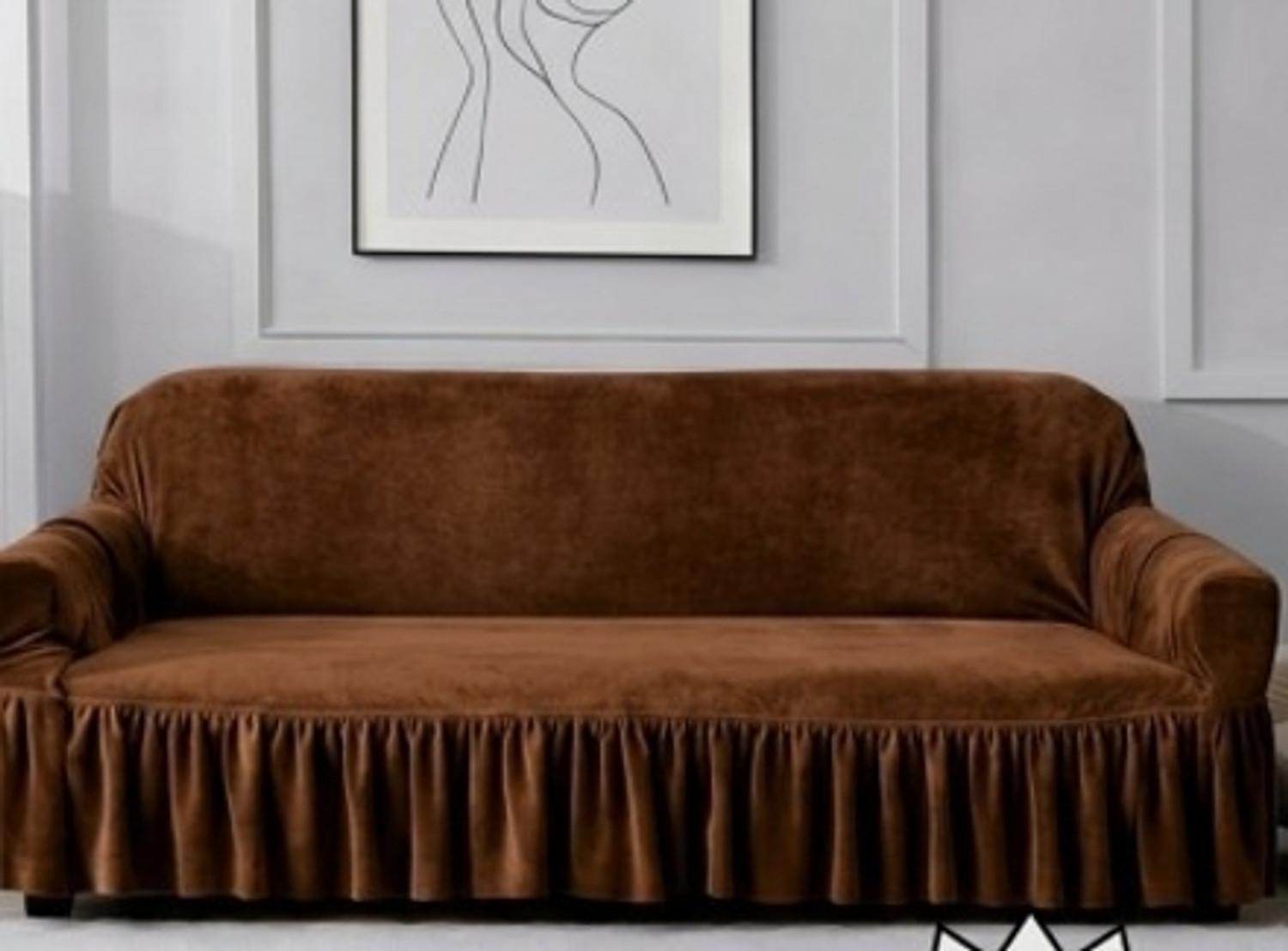 Image of hcr Polyester 3 Seater Sofa Plain Cover