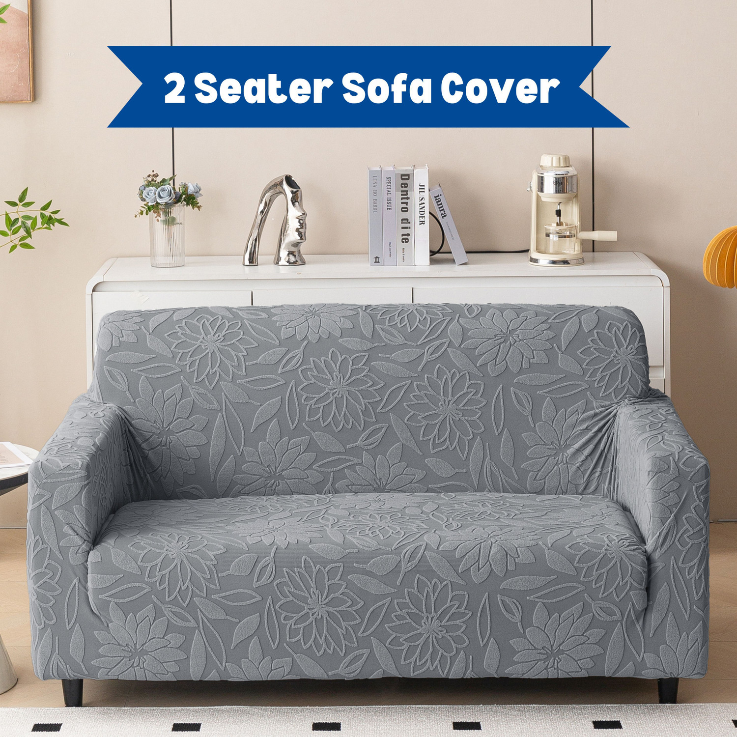 Image of Magical Jacquard 2 Seater Sofa Floral Cover