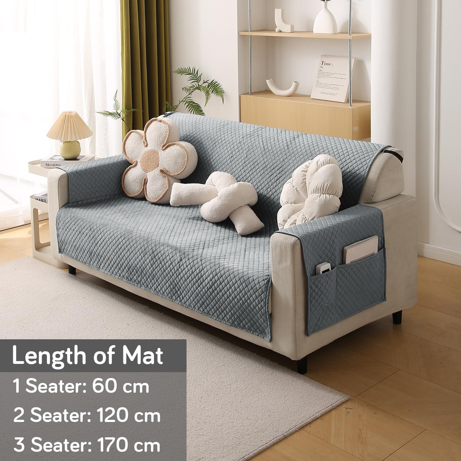 Image of HOKiPO Velvet 3 Seater Sofa Geometric Cover