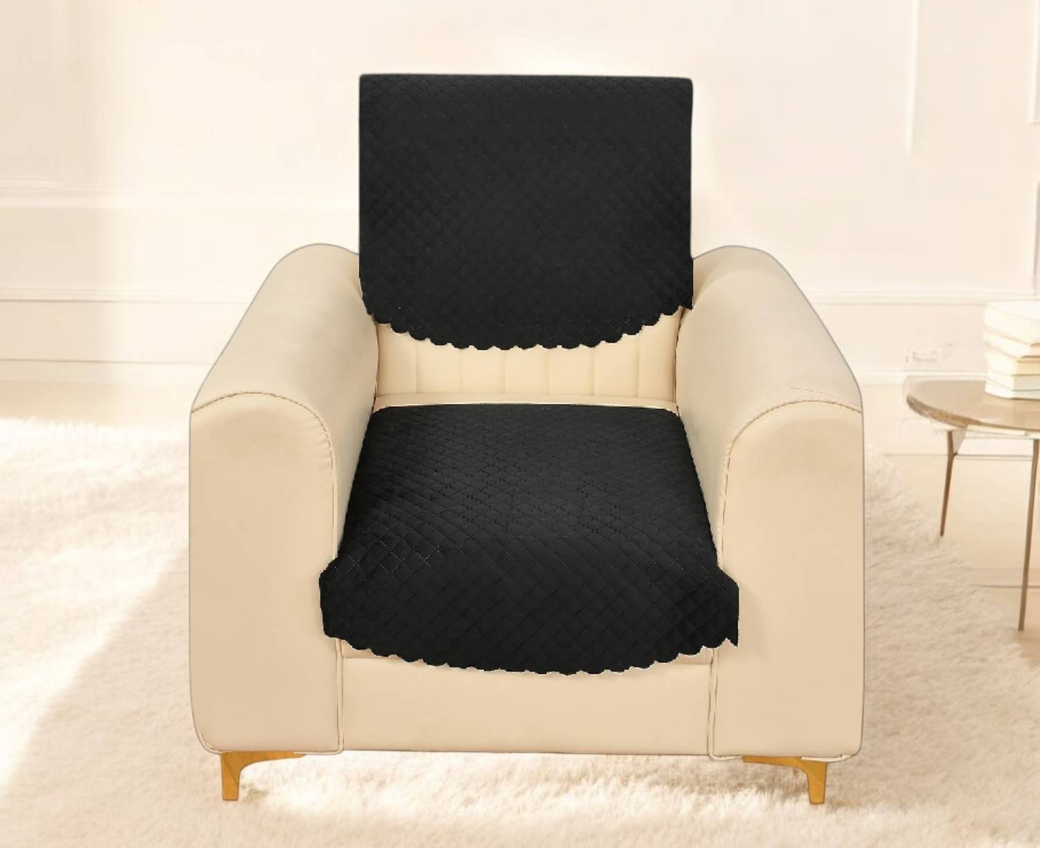 Bigger fish Velvet 1 Seater Sofa Checkered Cover