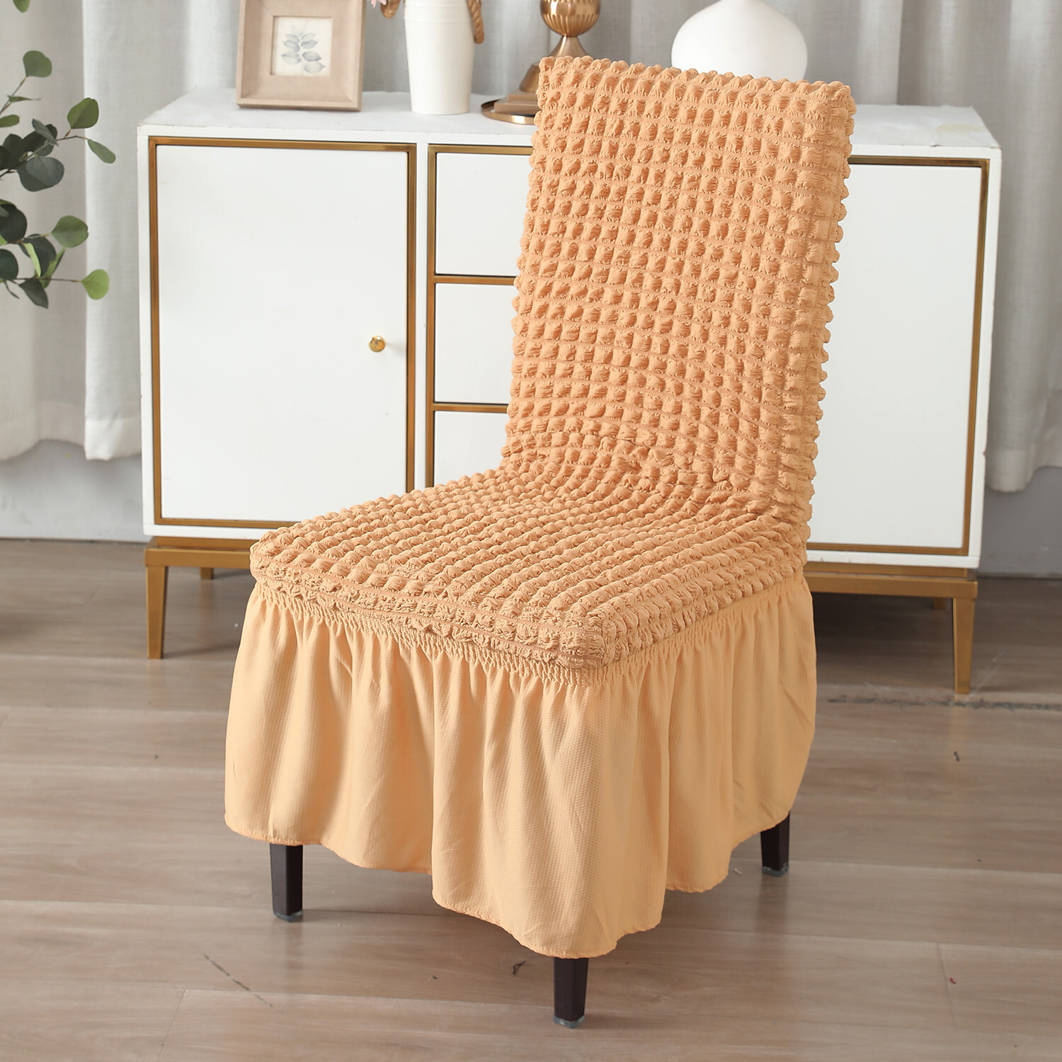 Image of HOKiPO Polyester 6 Seater Chair Plain Cover