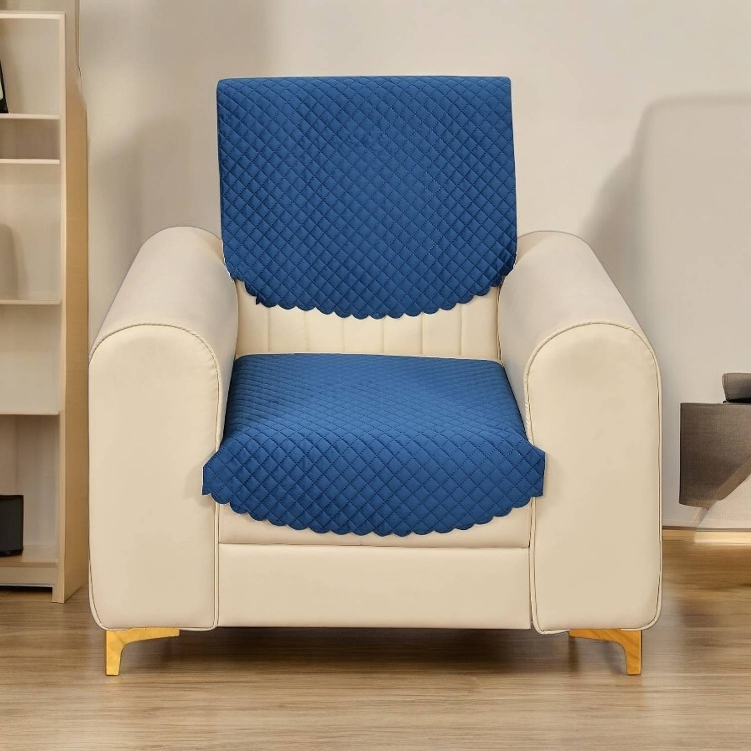 Bigger fish Velvet 1 Seater Sofa Checkered Cover