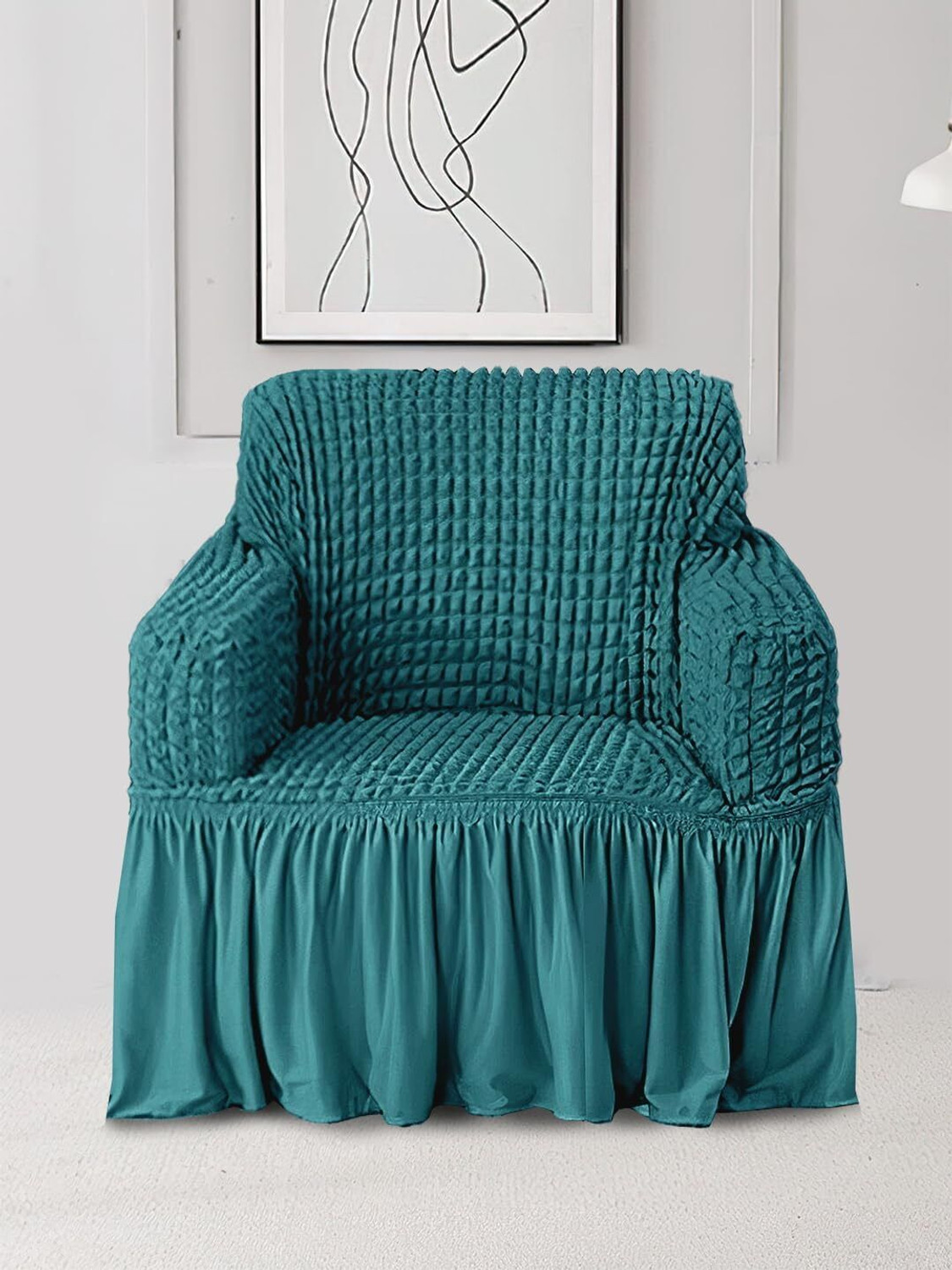 Image of Cortina Polyester 1 Seater Sofa Polka Cover