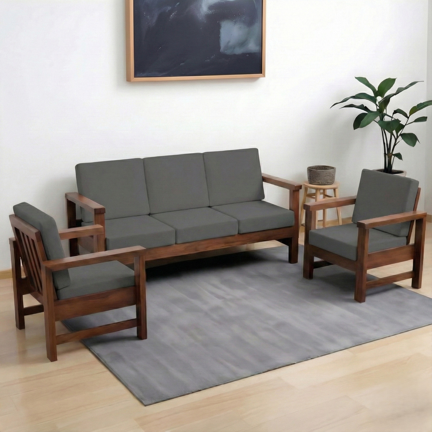 Image of Gifts Island Polyester 3+1+1 Seater Sofa Plain Cover (Pack of 10 Grey Plain)