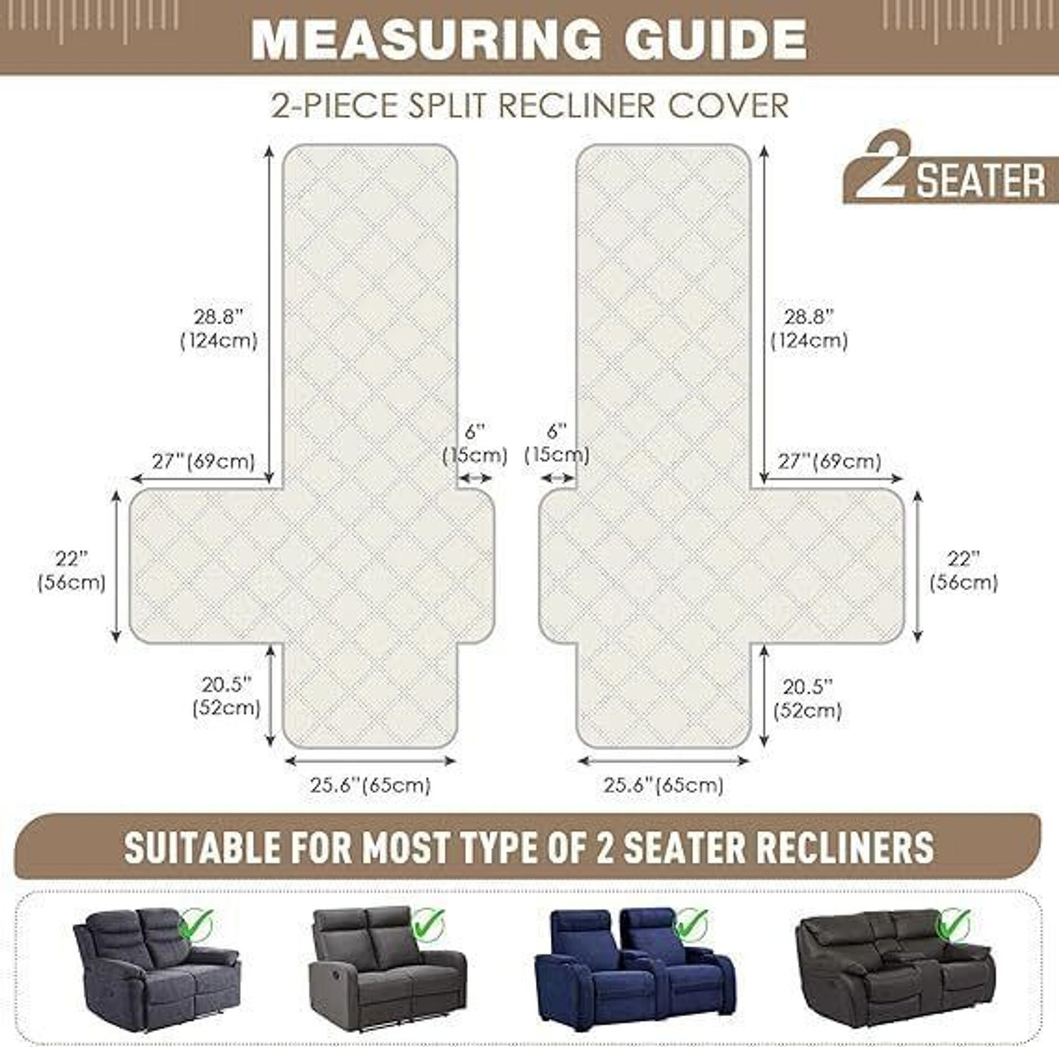 Image of BLESSING PET SUPPLY Polyester 2 Seater Sofa Geometric Cover