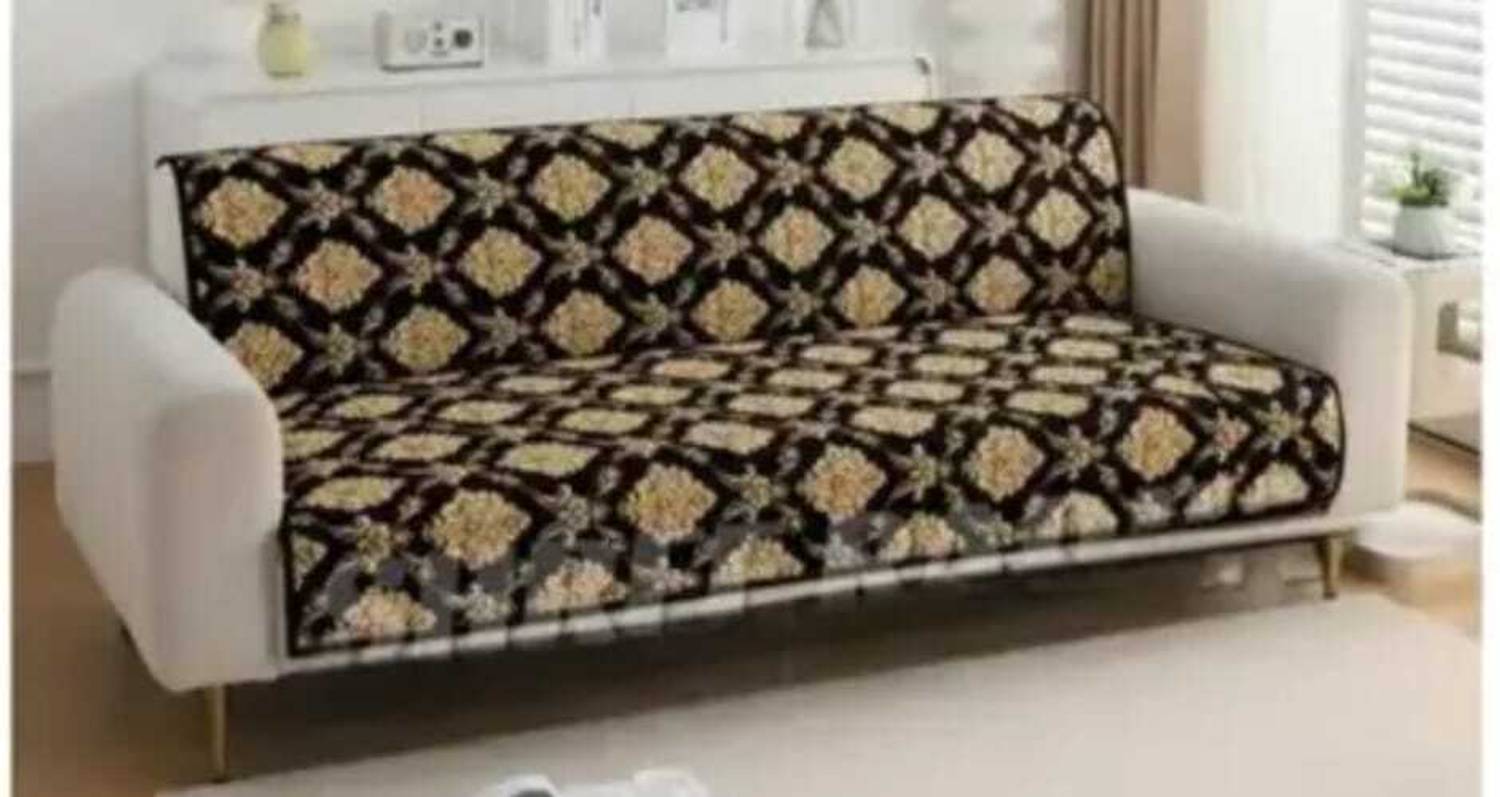 Alkaylaa Velvet 3 Seater Sofa Floral Cover