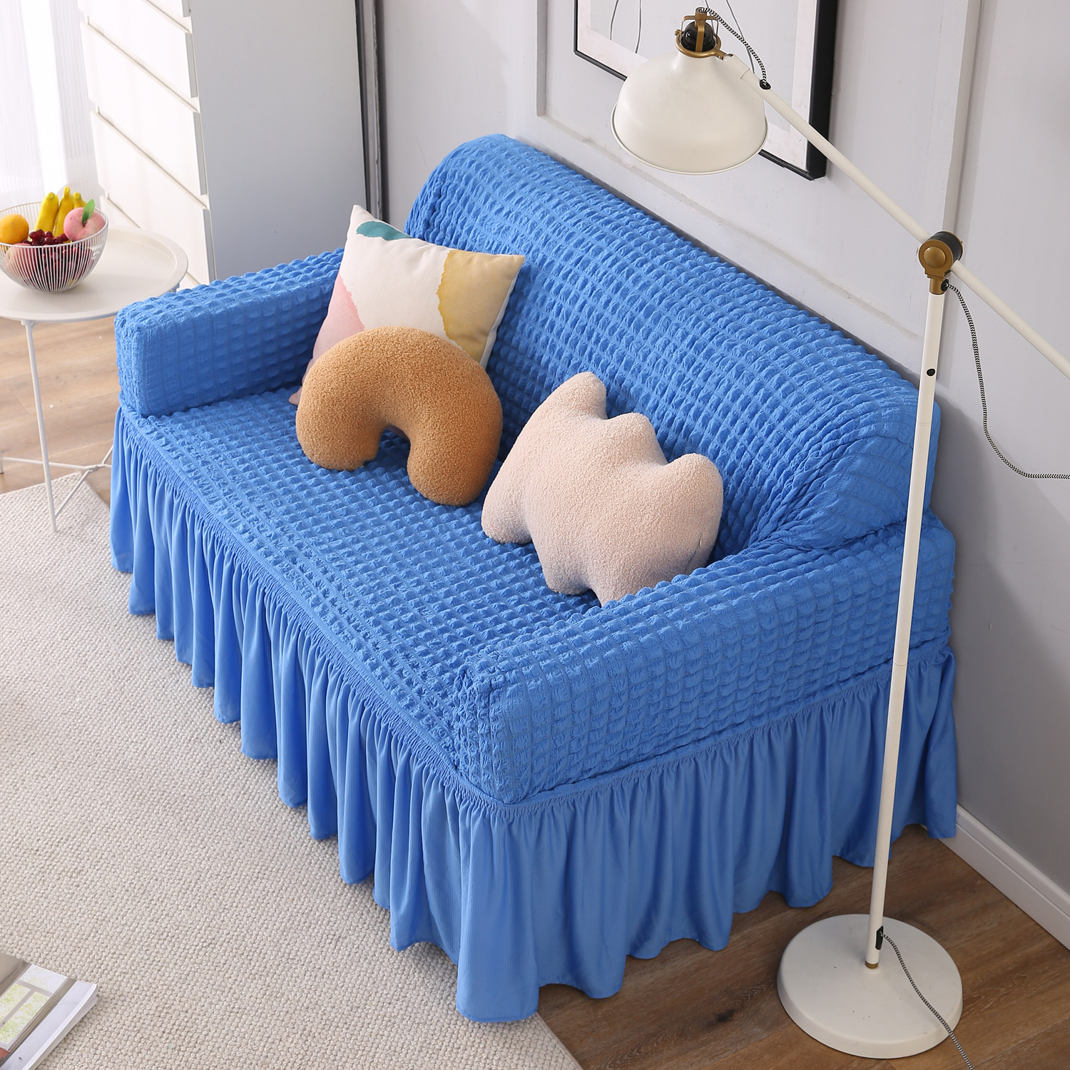 Image of HOKiPO Polyester 3 Seater Sofa Plain Cover